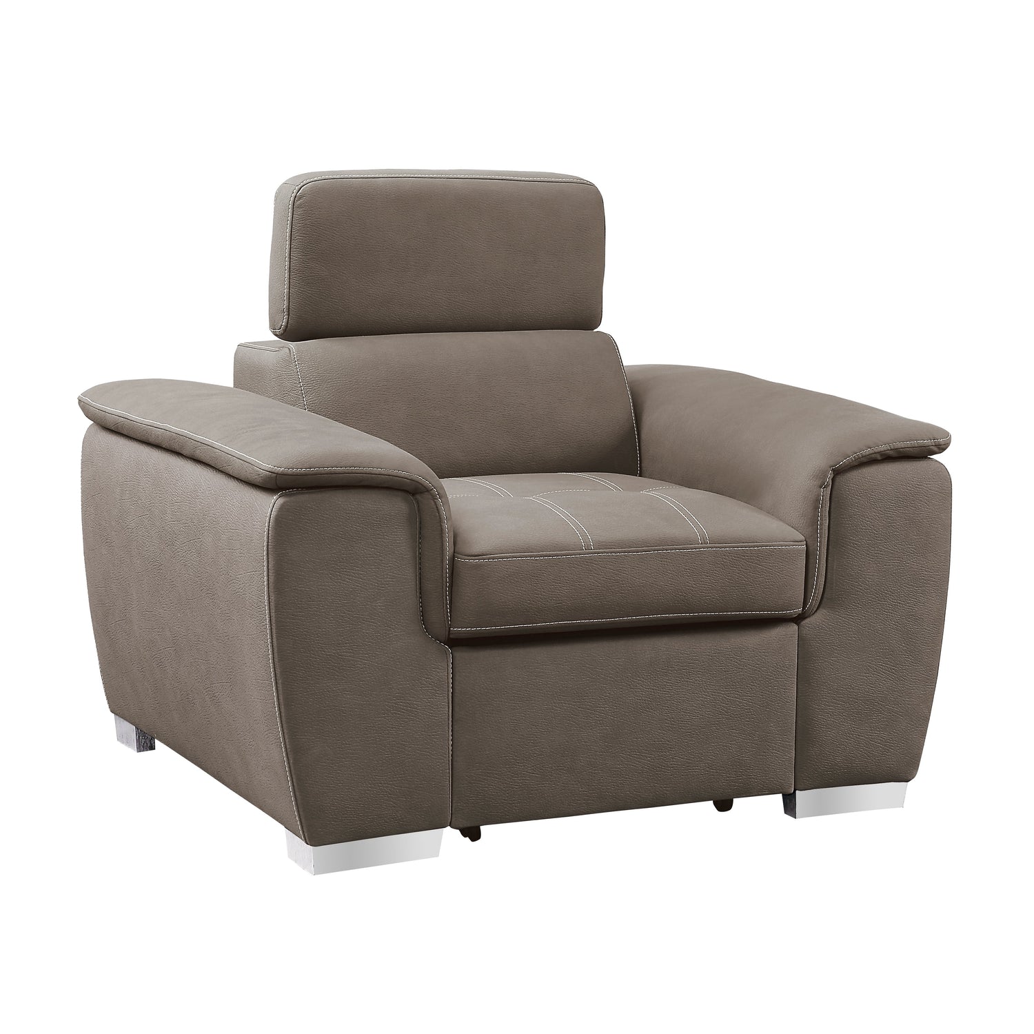 Ferriday Taupe Chair with Pull-out Ottoman - 8228TP-1 - Bien Home Furniture & Electronics