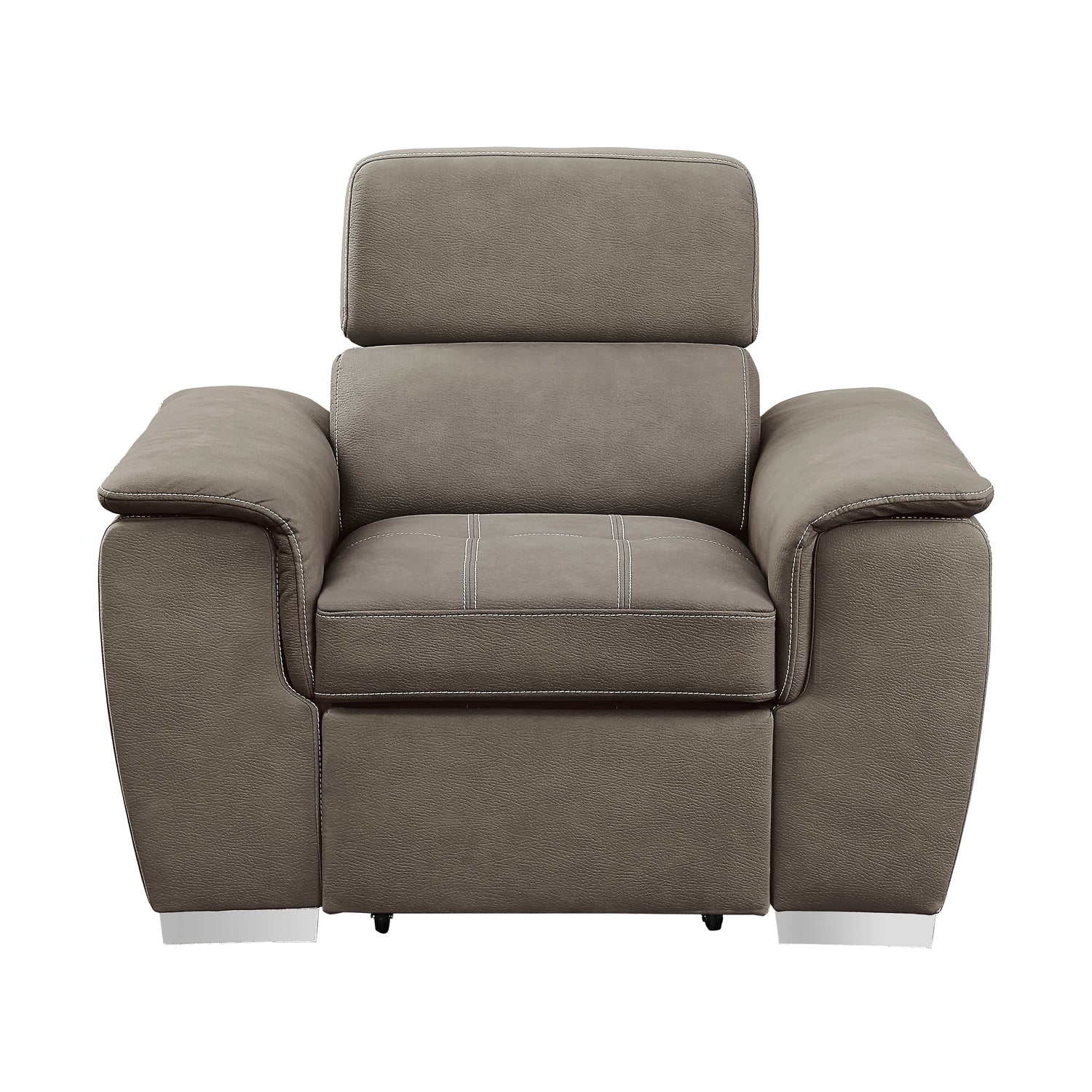 Ferriday Taupe Chair with Pull-out Ottoman - 8228TP-1 - Bien Home Furniture & Electronics