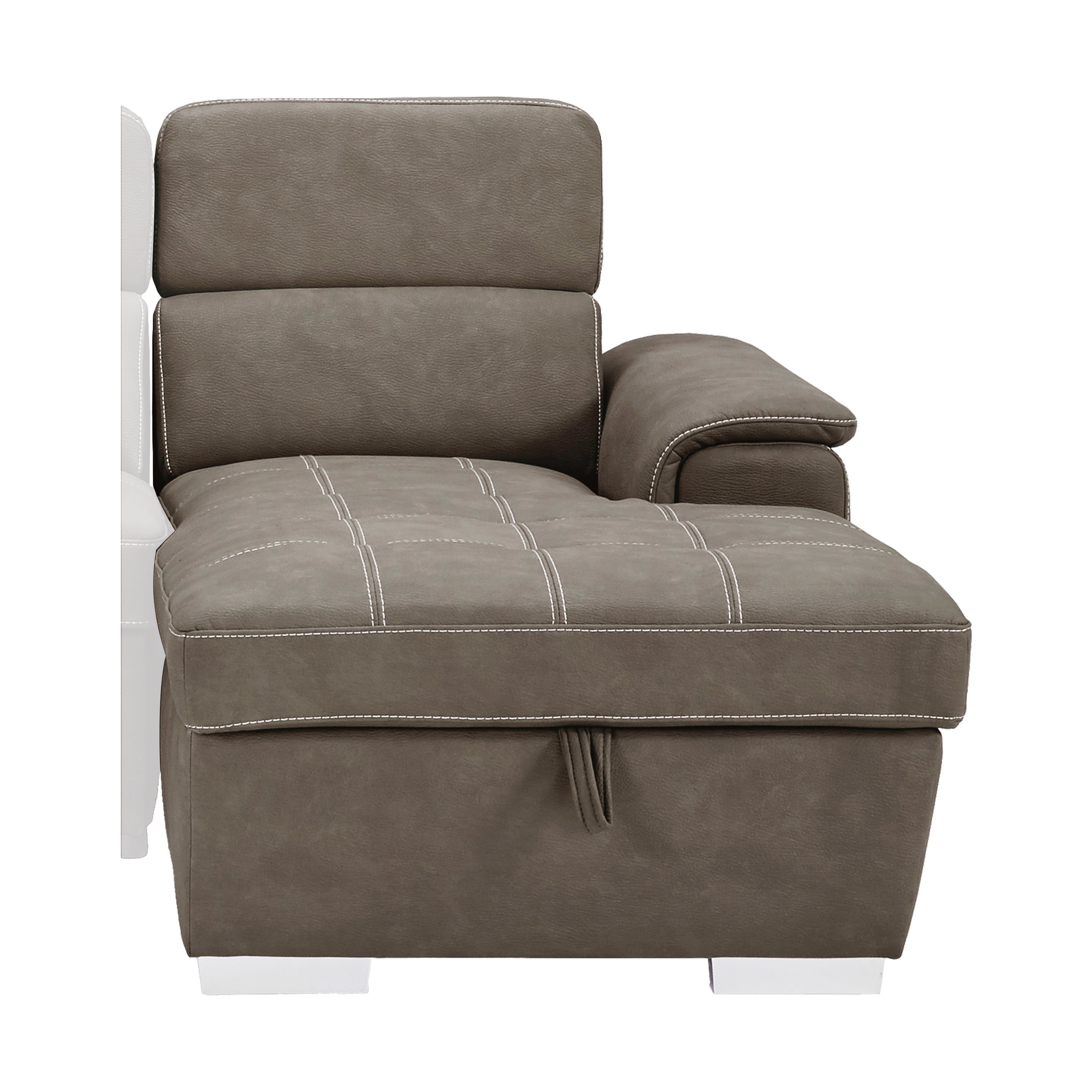 Ferriday Taupe Storage Sleeper Sofa Chaise - SET | 8228TP-L | 8228TP-R - Bien Home Furniture & Electronics