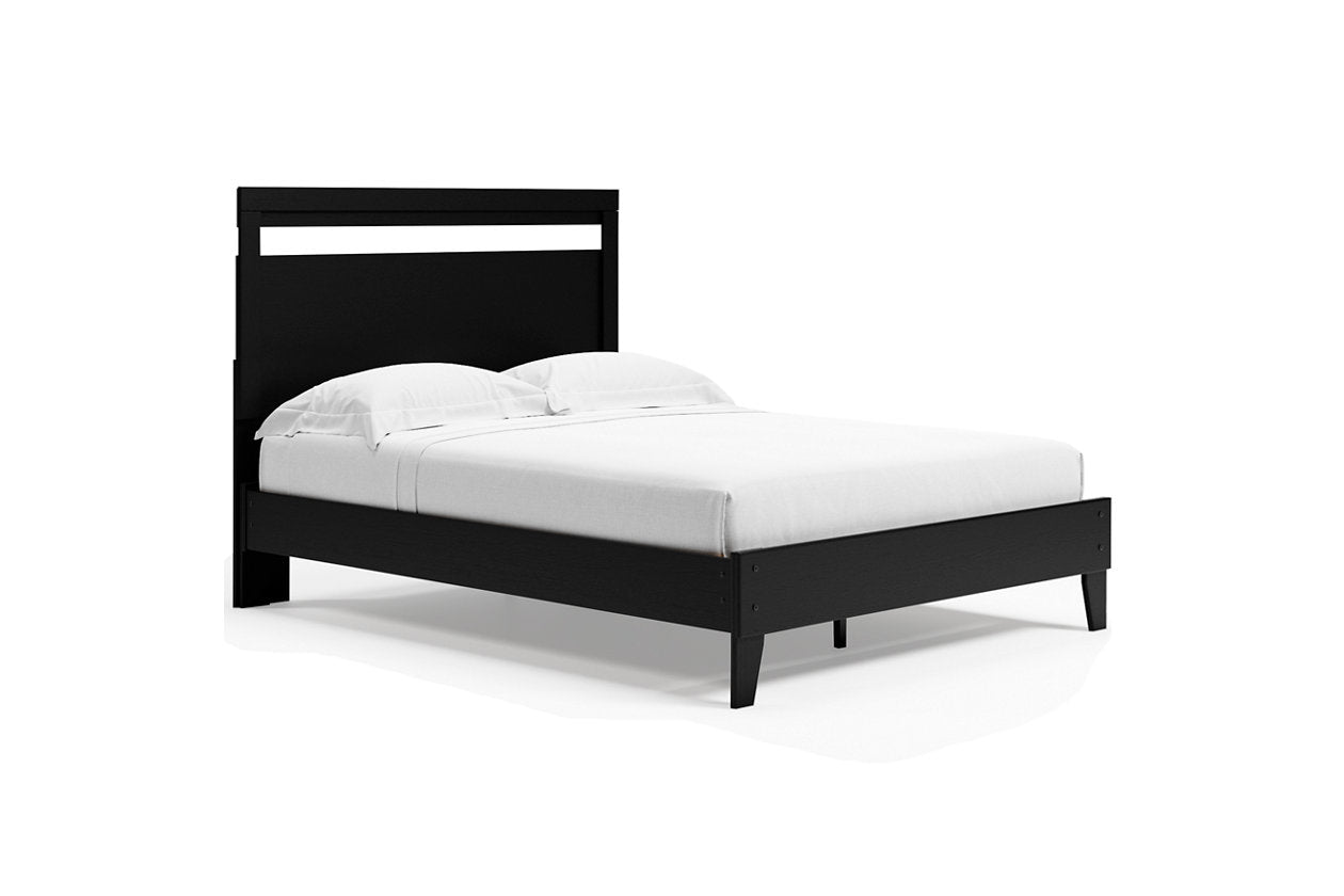 Finch Black/Brown Queen Panel Platform Bed - SET | EB3392-113 | EB3392-157 - Bien Home Furniture & Electronics
