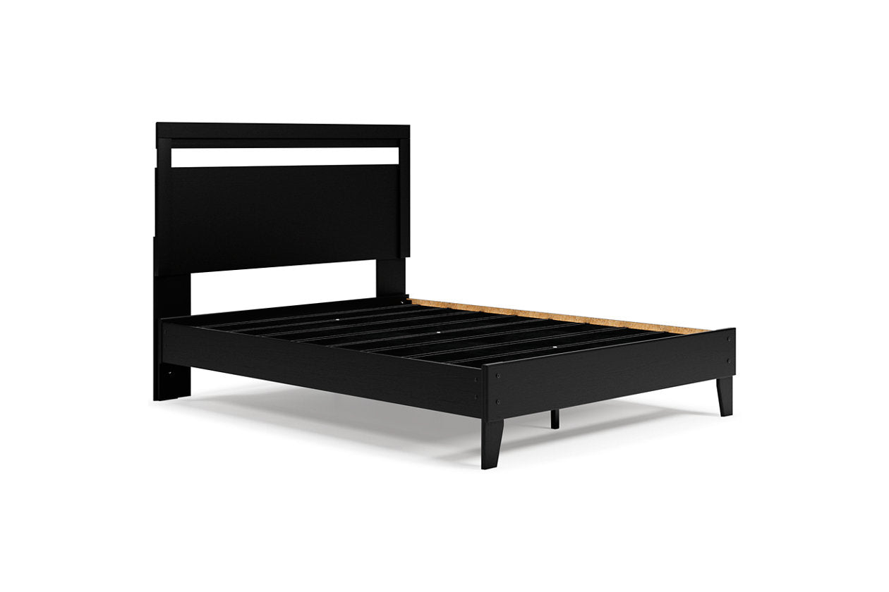 Finch Black/Brown Queen Panel Platform Bed - SET | EB3392-113 | EB3392-157 - Bien Home Furniture & Electronics