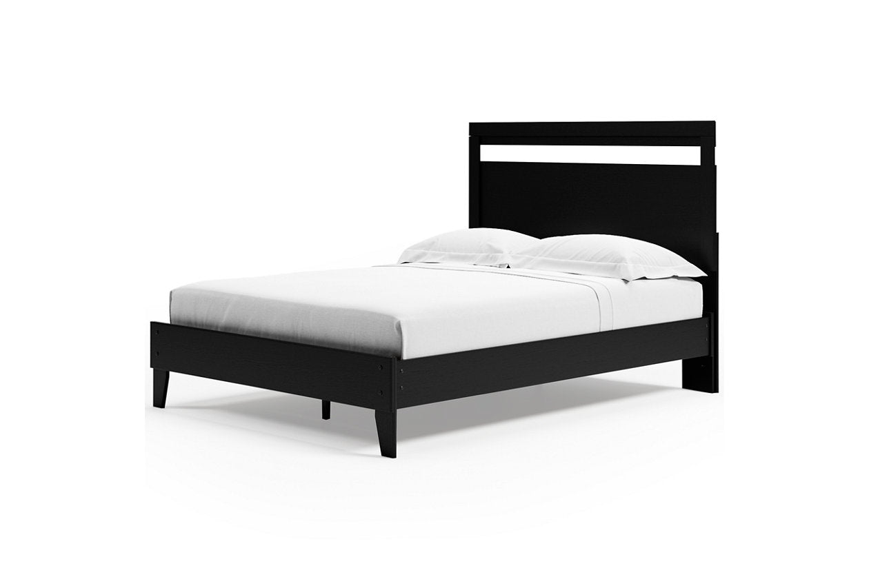 Finch Black/Brown Queen Panel Platform Bed - SET | EB3392-113 | EB3392-157 - Bien Home Furniture & Electronics