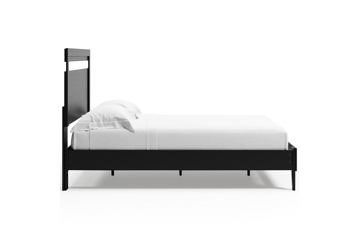 Finch Black/Brown Queen Panel Platform Bed - SET | EB3392-113 | EB3392-157 - Bien Home Furniture & Electronics