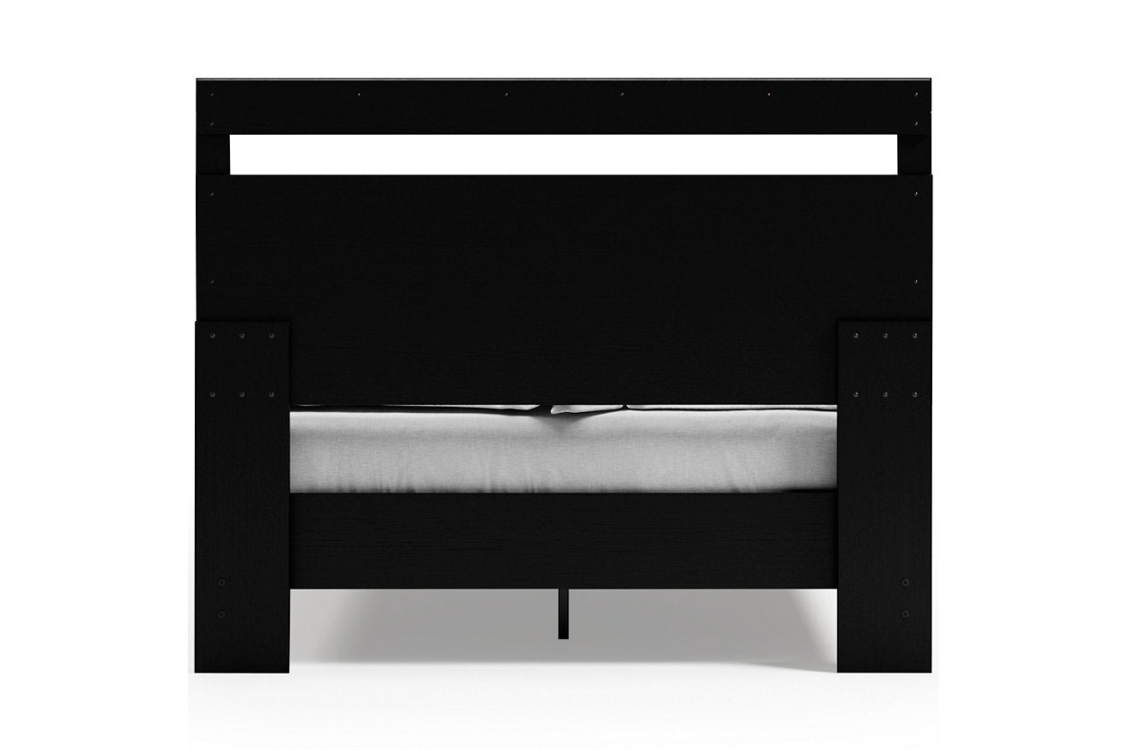 Finch Black/Brown Queen Panel Platform Bed - SET | EB3392-113 | EB3392-157 - Bien Home Furniture & Electronics