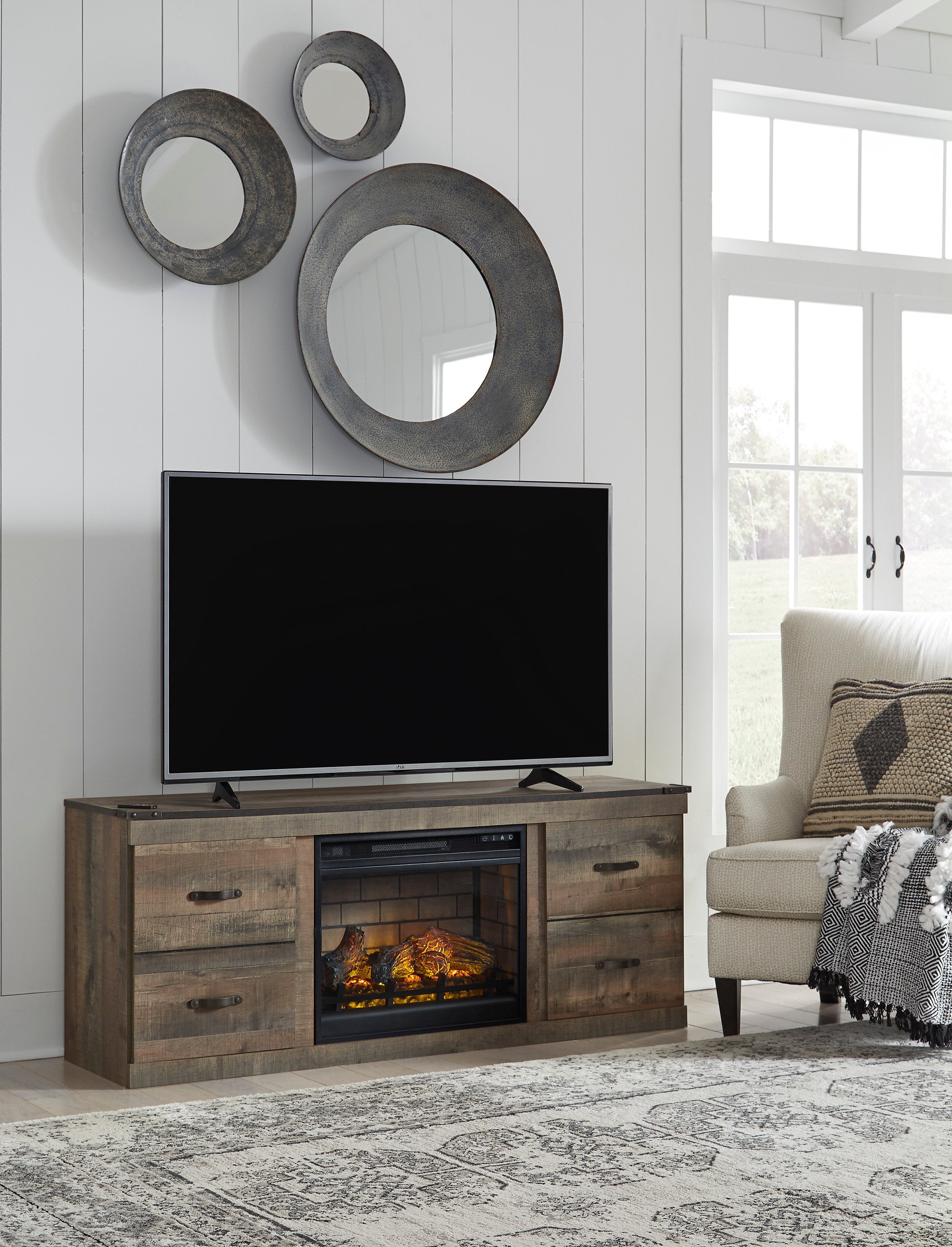 EW0446-268 - TV Stand w/Fireplace 60" L - EW0446-268 - TV Stand w/Fireplace 60" L - Bien Home Furniture & Electronics