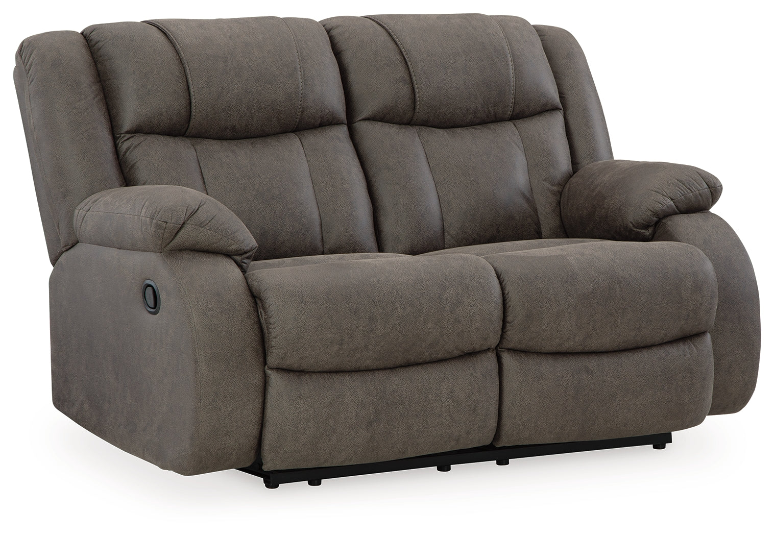 First Base Gunmetal Reclining Loveseat - 6880486 - Bien Home Furniture & Electronics