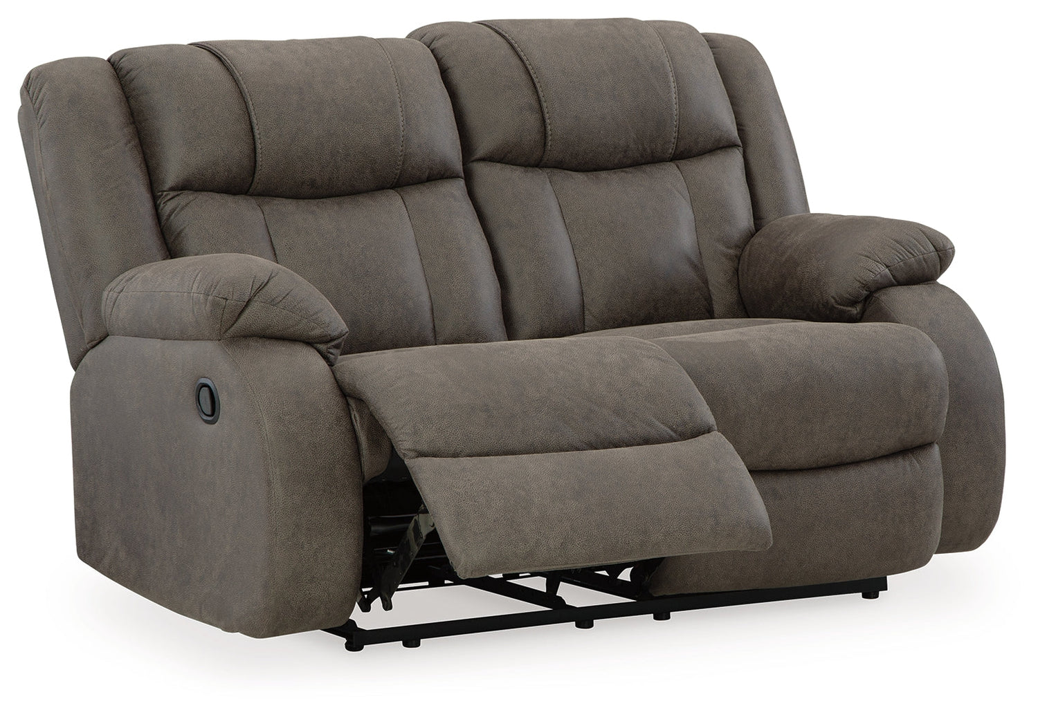 First Base Gunmetal Reclining Loveseat - 6880486 - Bien Home Furniture & Electronics