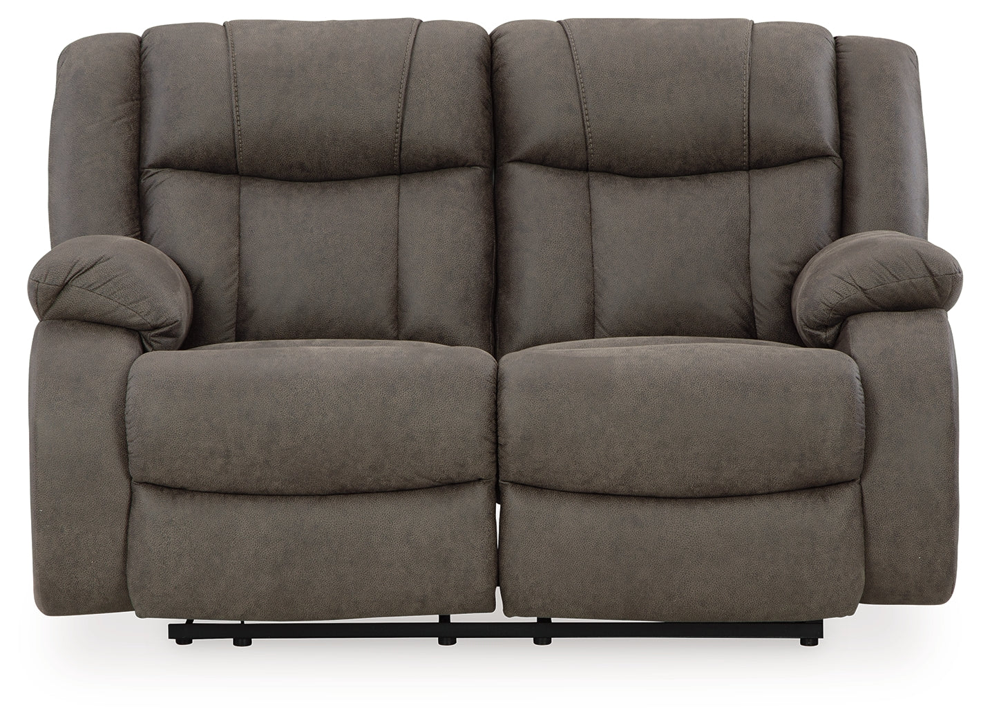 First Base Gunmetal Reclining Loveseat - 6880486 - Bien Home Furniture & Electronics