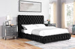 Flory Black King Upholstered Platform Bed - SET | 5112BK-K-HBFB | 5112BK-KQ-RAIL - Bien Home Furniture & Electronics