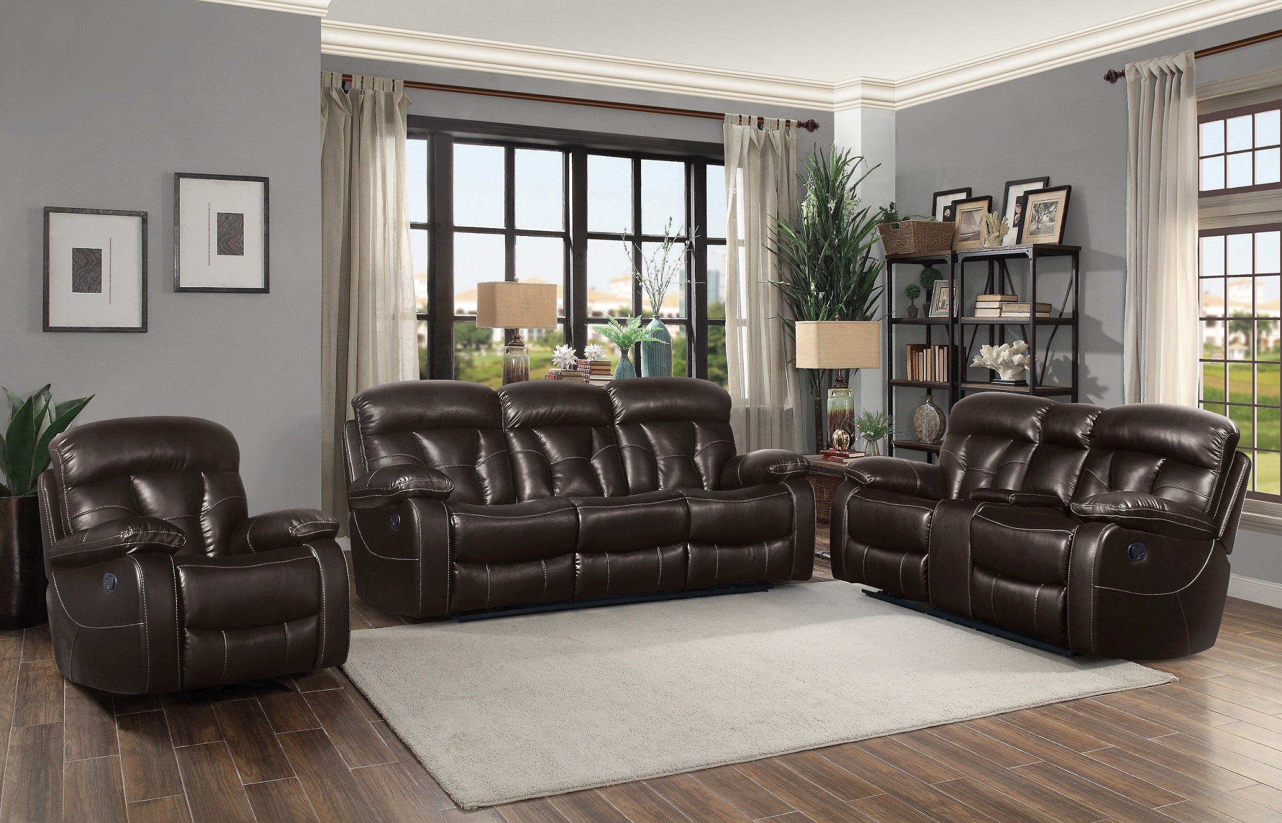 Floyd Brown Power Double Reclining Loveseat - SH3216-2PW - Bien Home Furniture & Electronics