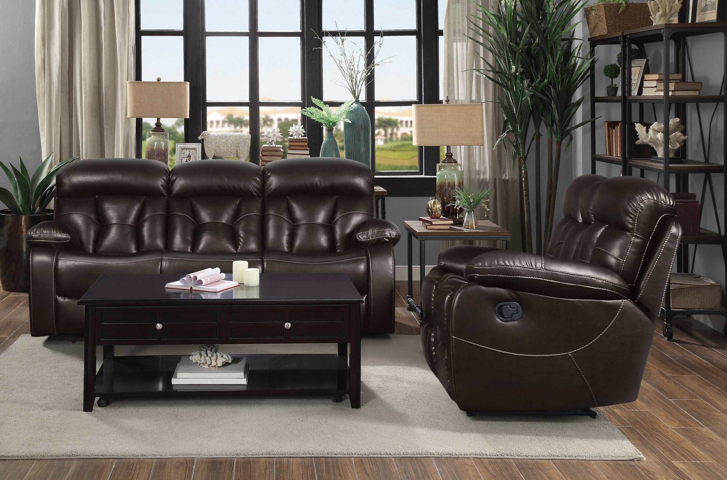 Floyd Brown Power Double Reclining Loveseat - SH3216-2PW - Bien Home Furniture & Electronics