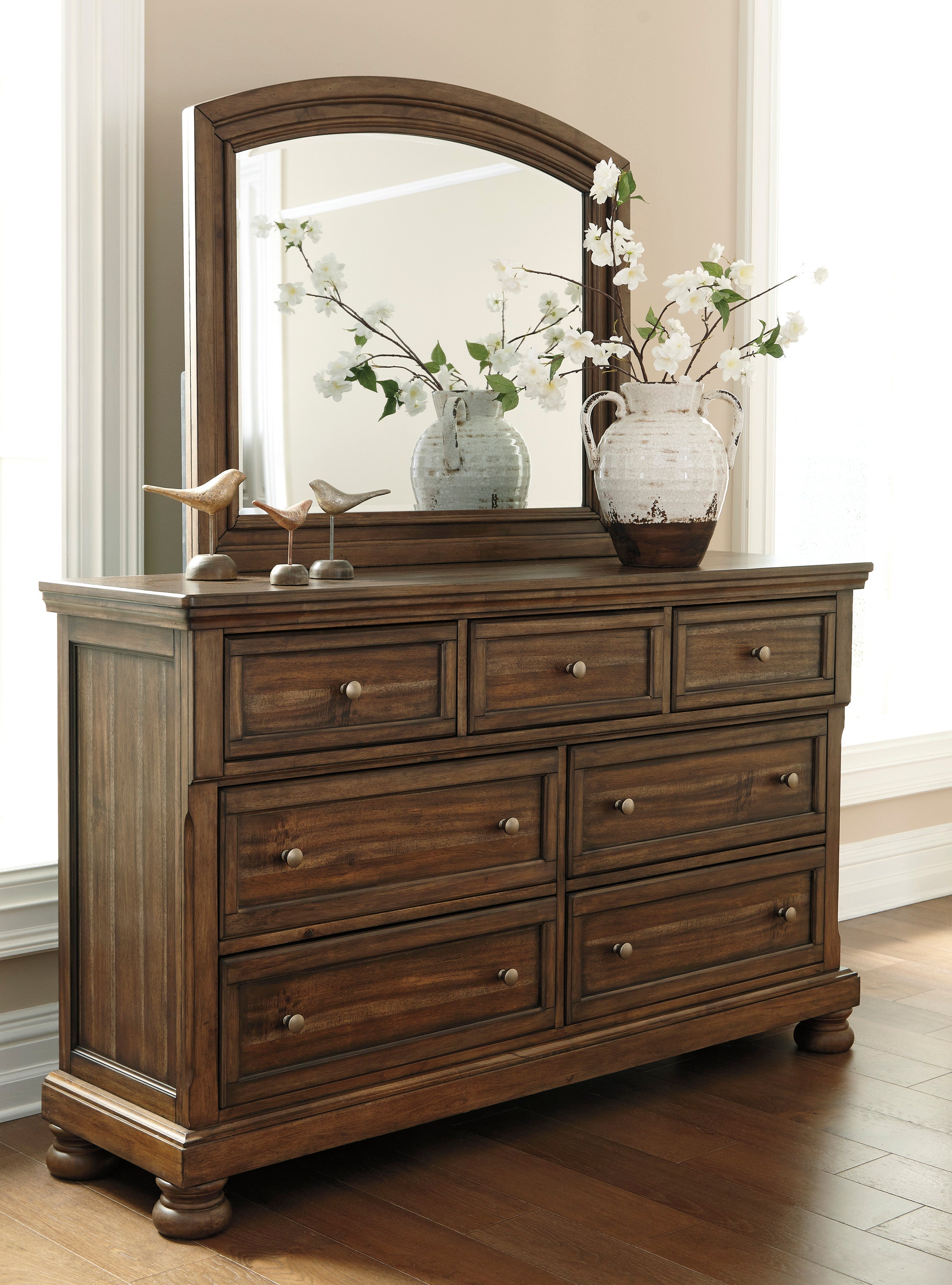Flynnter Medium Brown Panel Bedroom Set - SET | B719-56 | B719-58 | B719-97 | B719-31 | B719-36 - Bien Home Furniture & Electronics