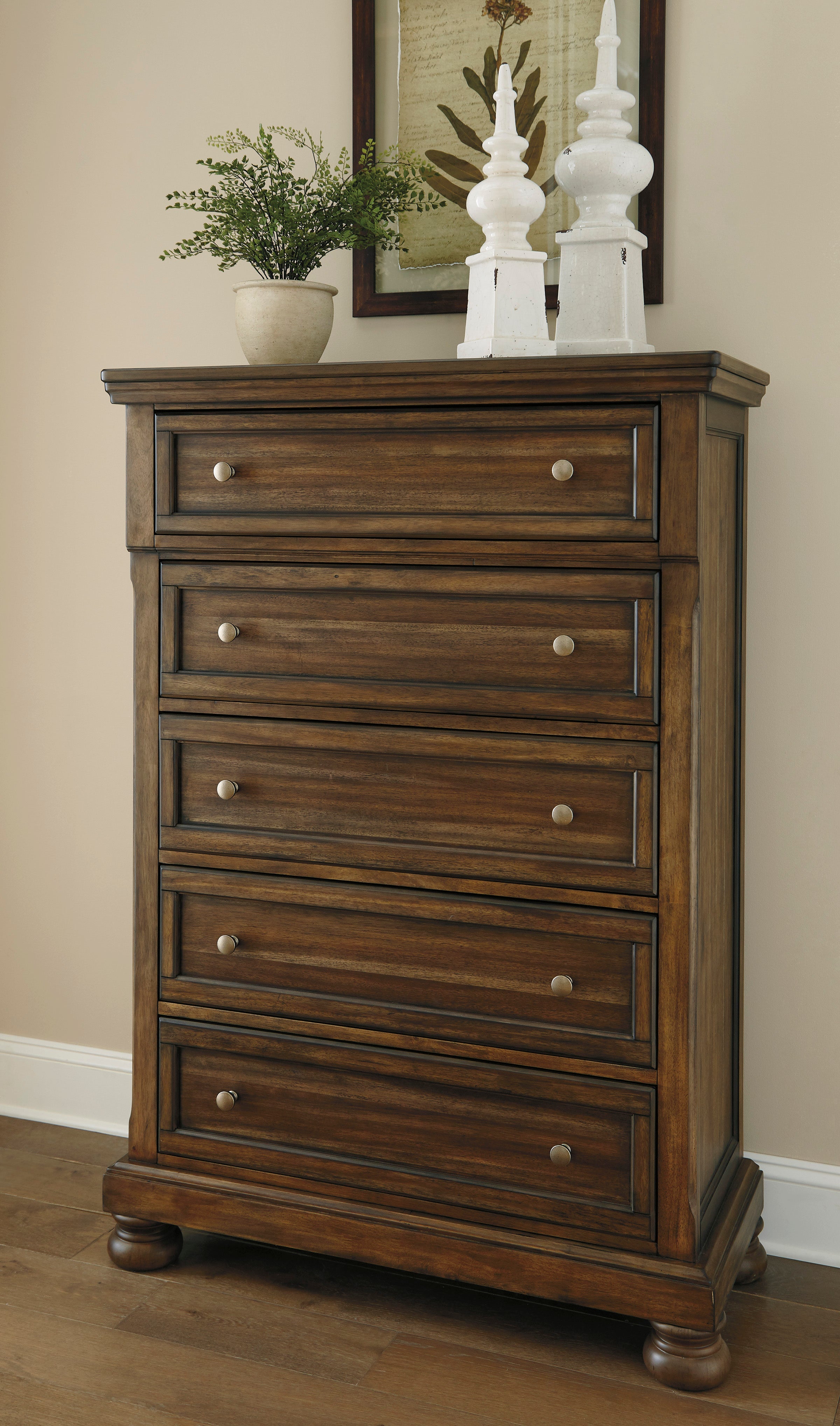 Flynnter Medium Brown Panel Bedroom Set - SET | B719-56 | B719-58 | B719-97 | B719-31 | B719-36 - Bien Home Furniture & Electronics