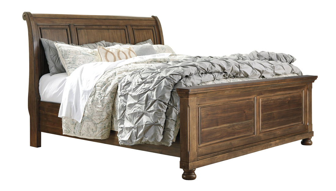 Flynnter Medium Brown Sleigh Platfom Bedroom Set - SET | B719-54 | B719-77 | B719-98 | B719-92 | B719-46 - Bien Home Furniture &amp; Electronics