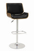 Folsom Black/Chrome Upholstered Adjustable Bar Stool - 130502 - Bien Home Furniture & Electronics