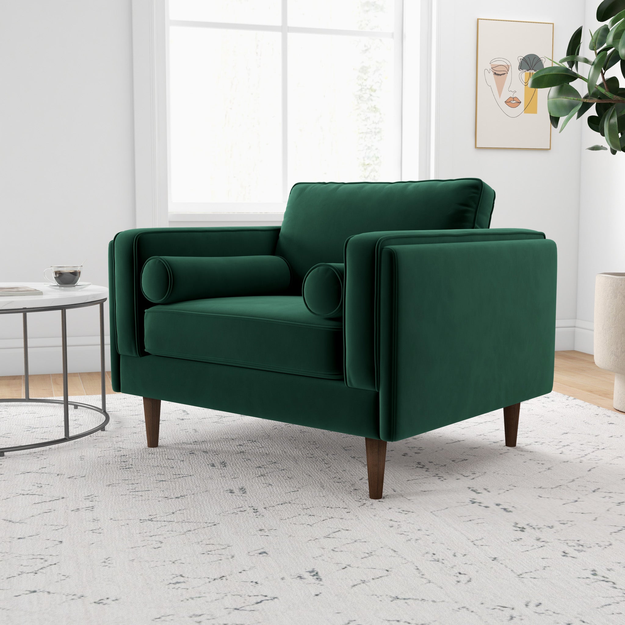 Fordham Green Velvet Accent Chair - MDM01812 - Bien Home Furniture & Electronics