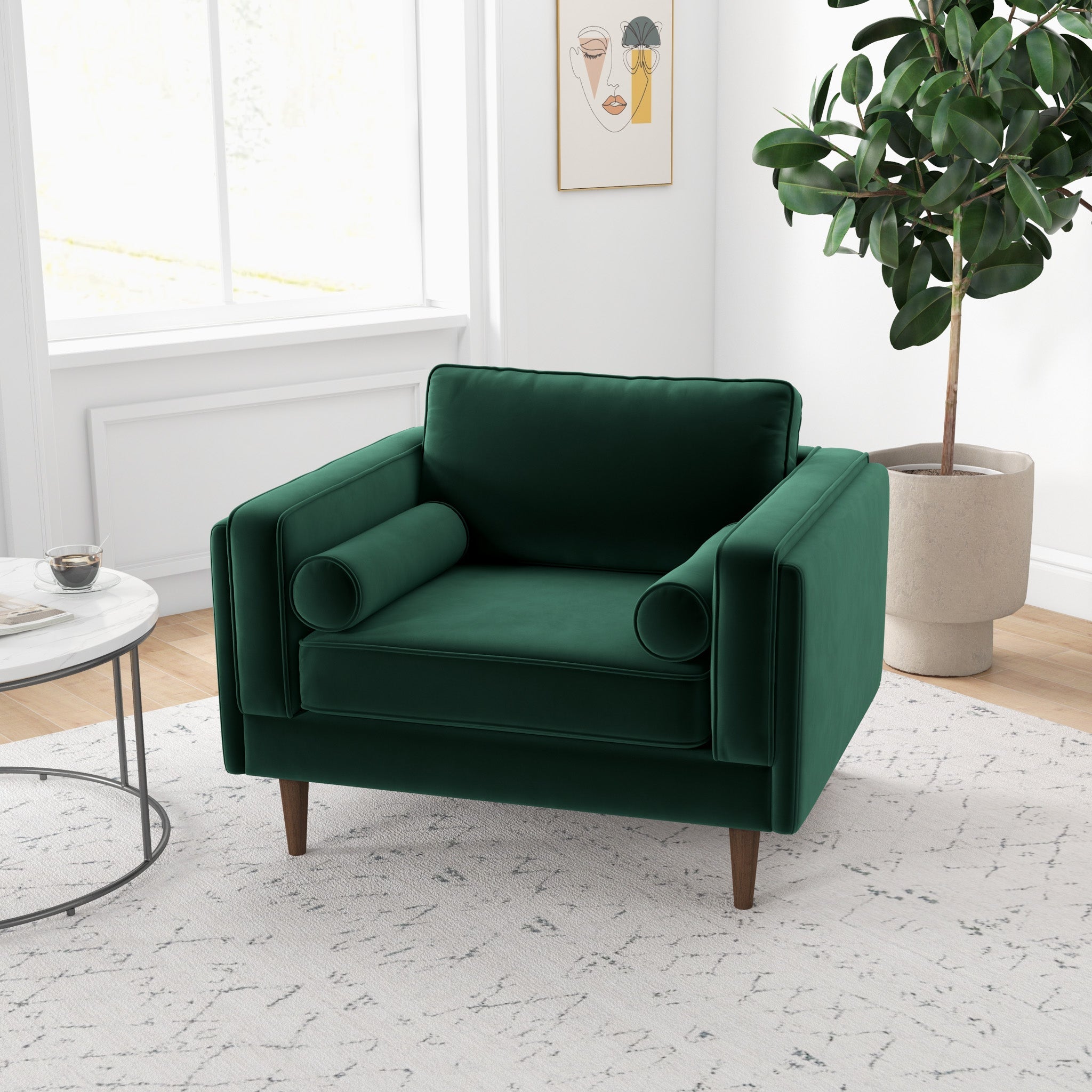 Fordham Green Velvet Accent Chair - MDM01812 - Bien Home Furniture & Electronics