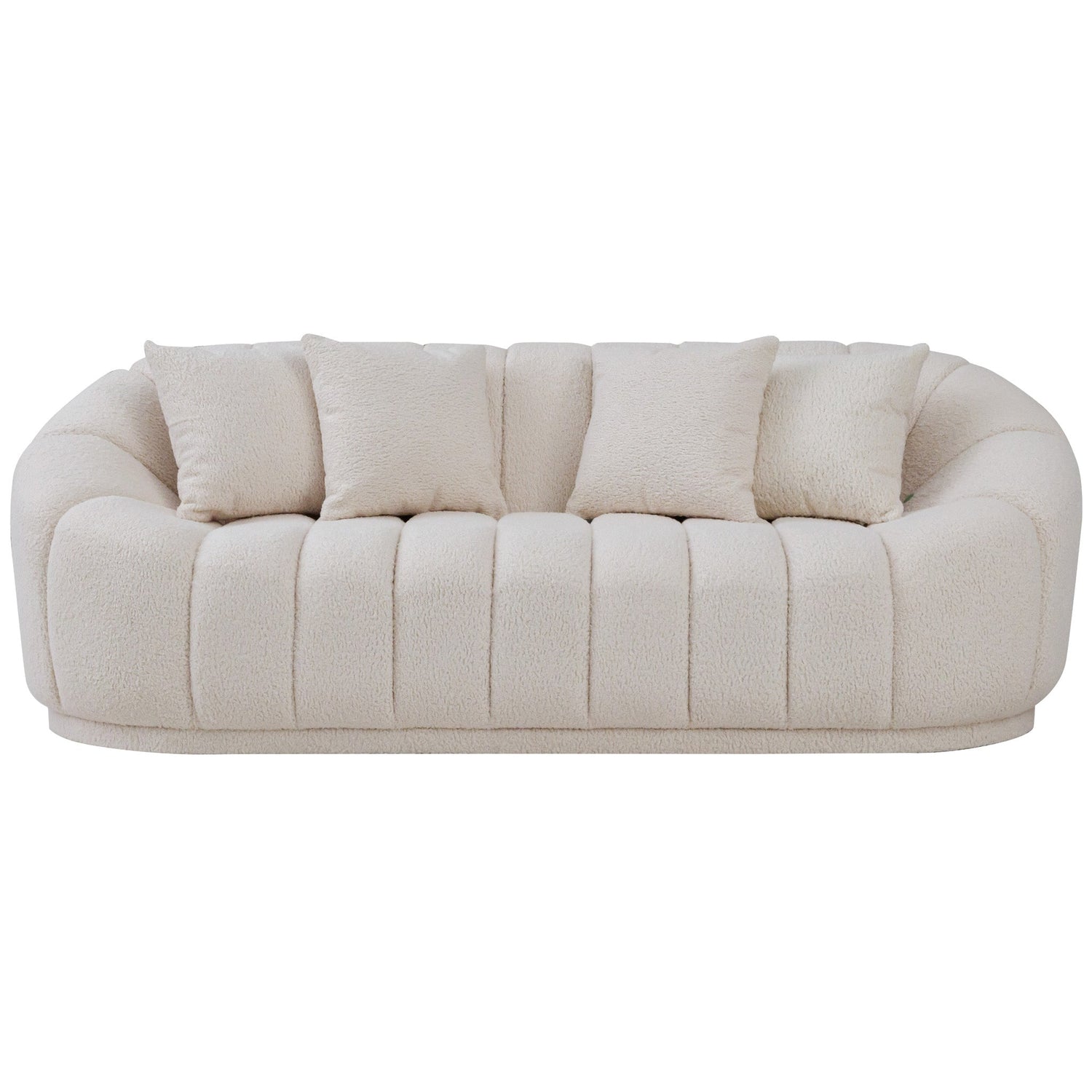 Forrester White Boucle Tight Back Japandi Sofa - MDM01800 - Bien Home Furniture & Electronics