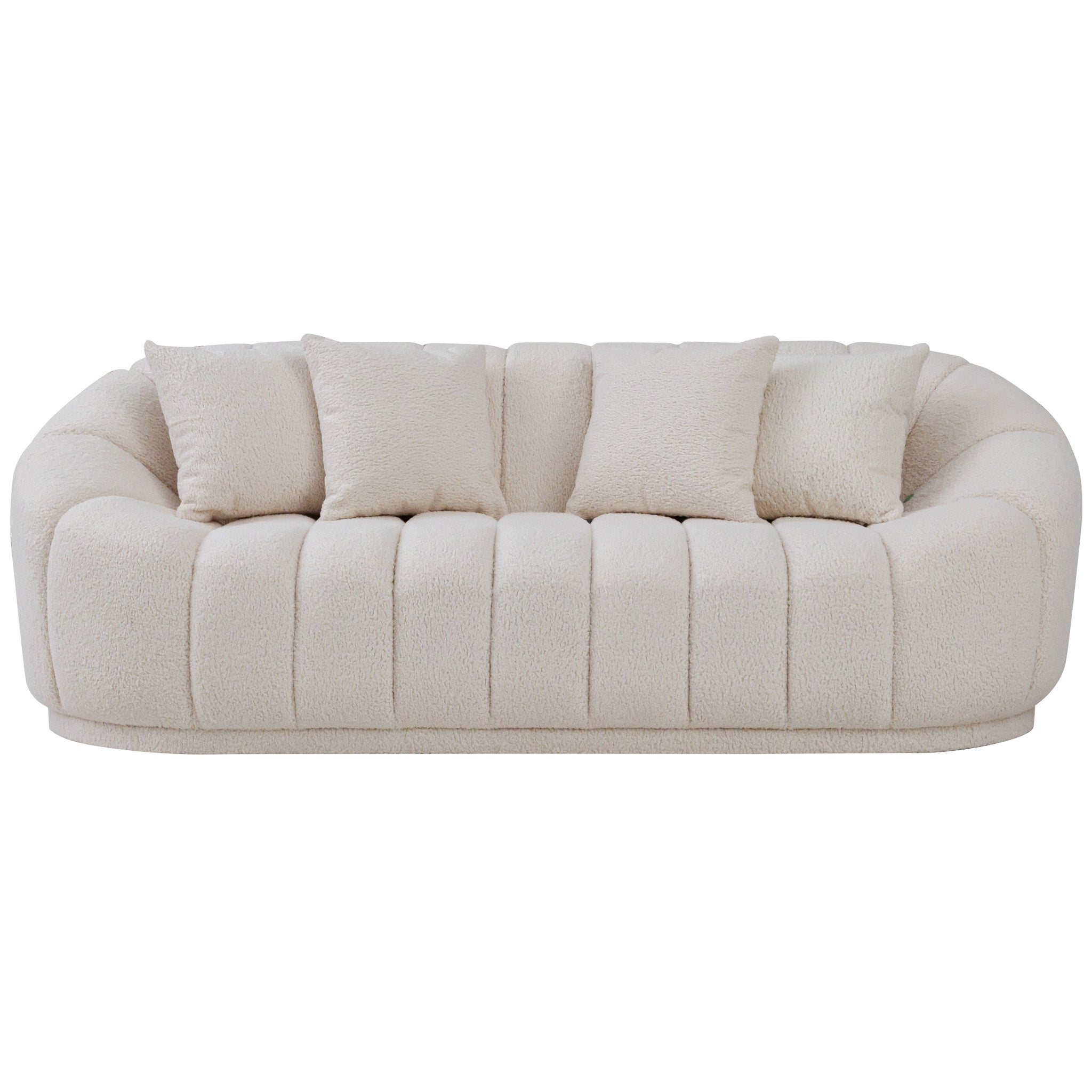 Forrester White Boucle Tight Back Japandi Sofa - MDM01800 - Bien Home Furniture & Electronics