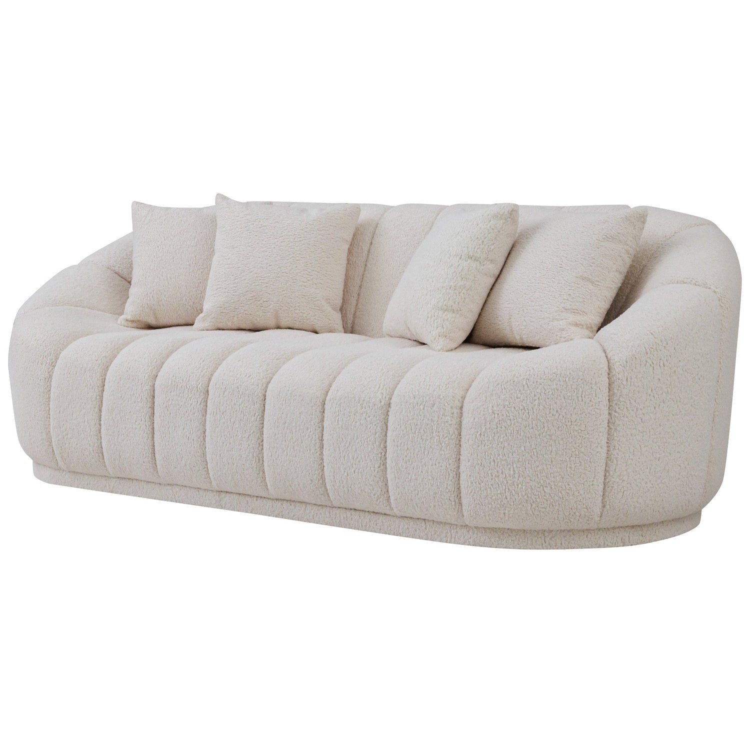 Forrester White Boucle Tight Back Japandi Sofa - MDM01800 - Bien Home Furniture & Electronics