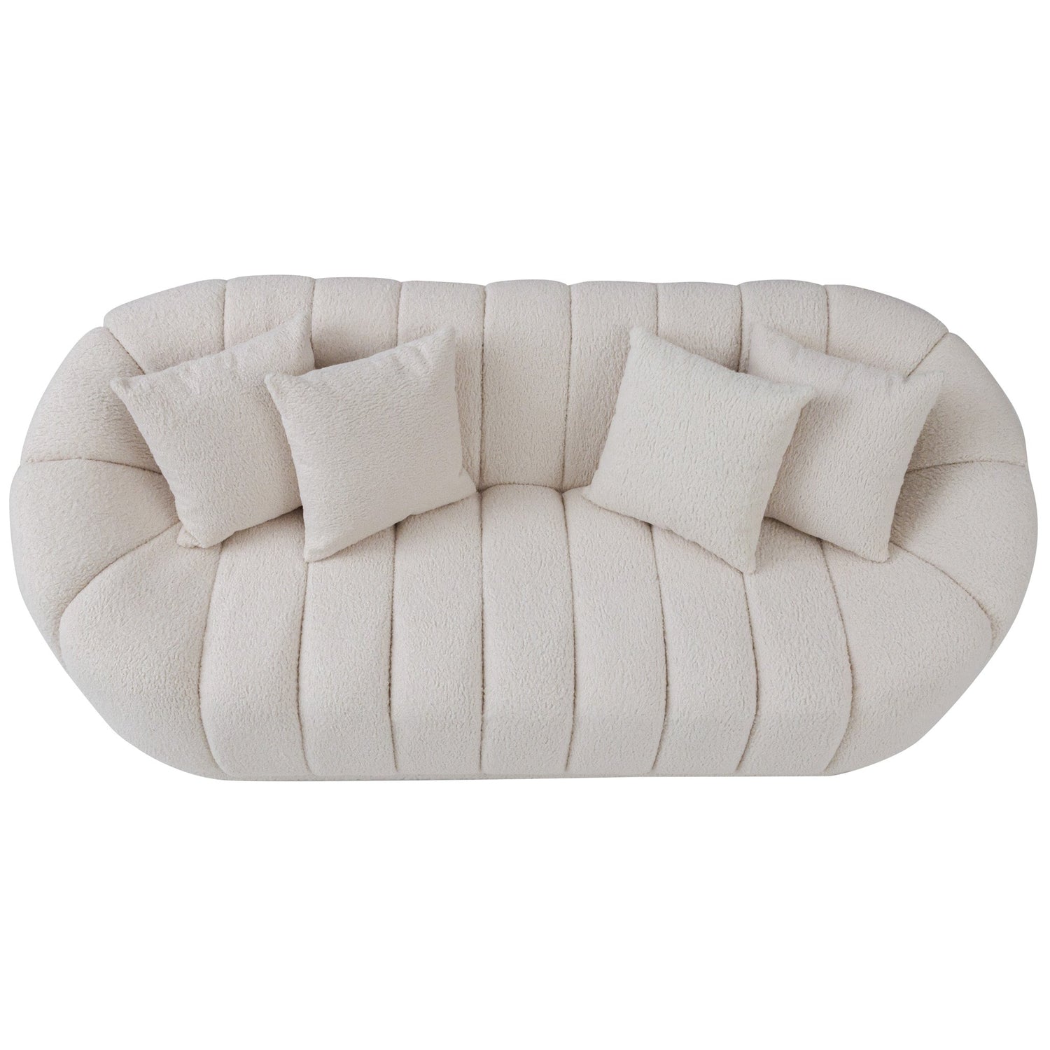 Forrester White Boucle Tight Back Japandi Sofa - MDM01800 - Bien Home Furniture & Electronics