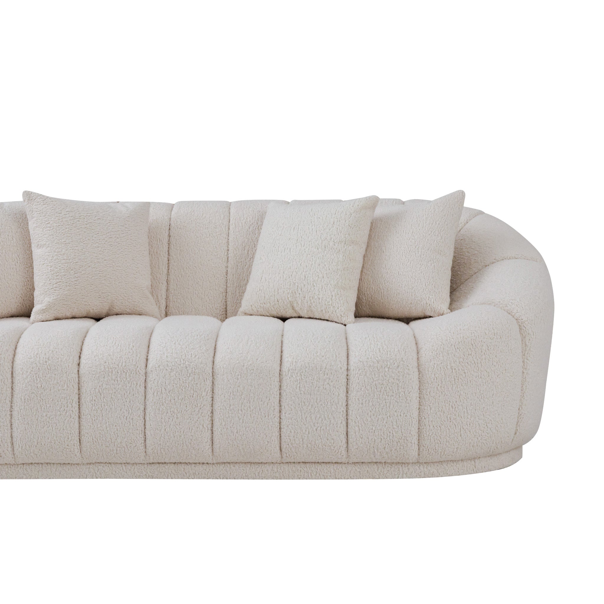 Forrester White Boucle Tight Back Japandi Sofa - MDM01800 - Bien Home Furniture & Electronics