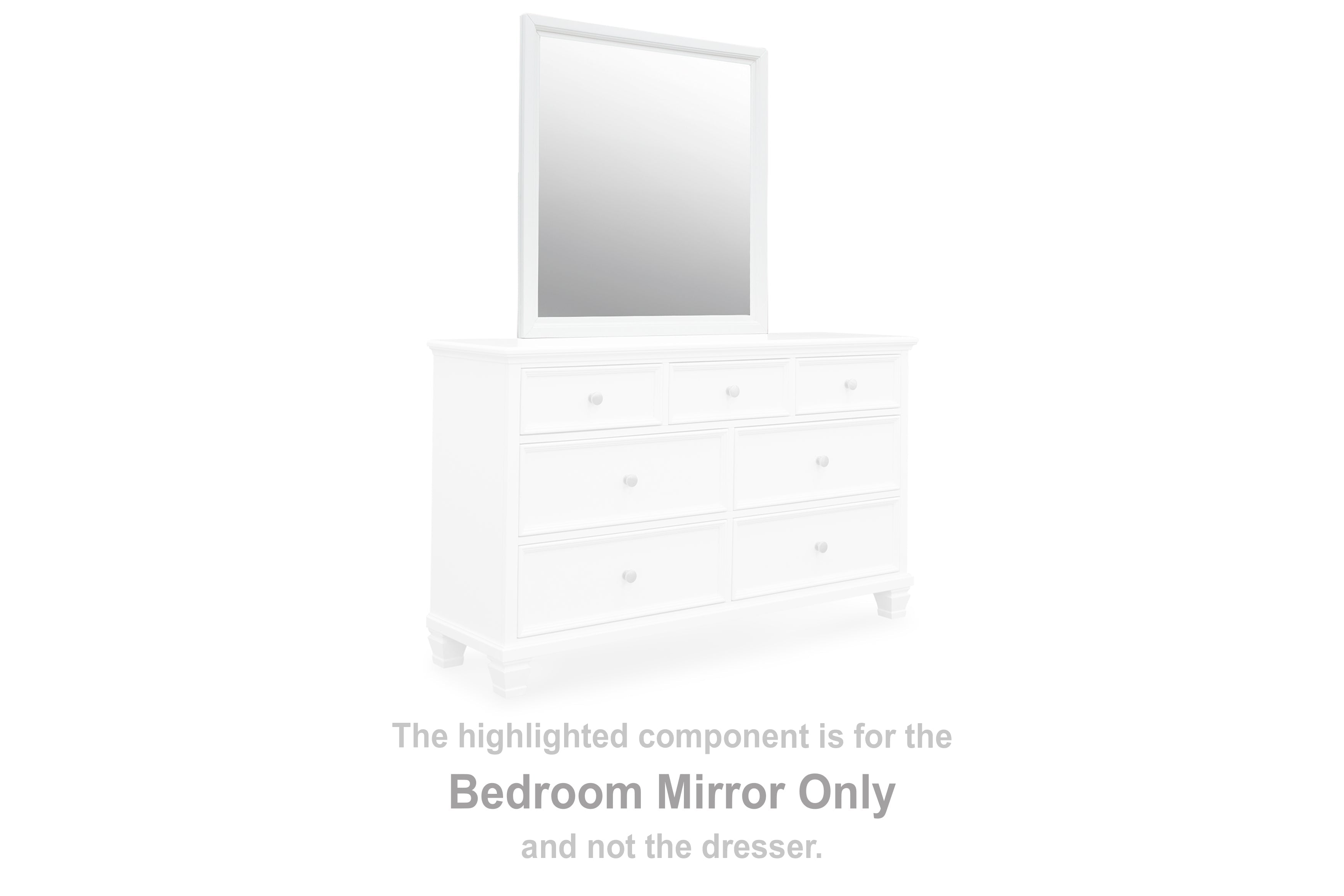 Fortman White Bedroom Mirror (Mirror Only) - B680-36 - Bien Home Furniture & Electronics