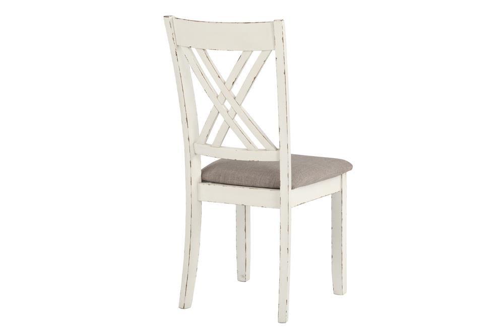 Fortress 7-Piece Dining Set Chestnut/Vintage White - 190721 - Bien Home Furniture & Electronics