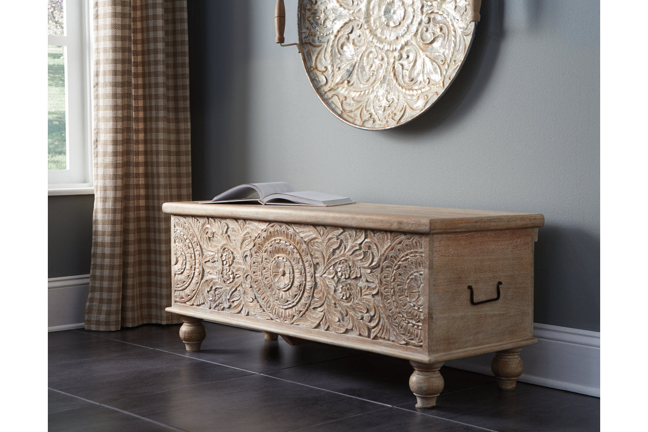 Fossil Ridge Beige Storage Bench - A4000039 - Bien Home Furniture & Electronics