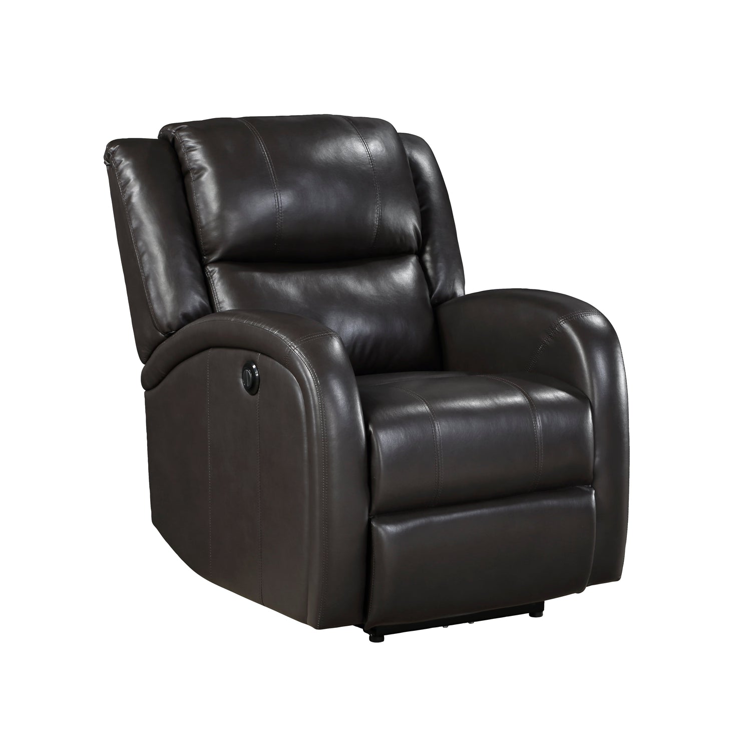 Foxcroft Brown Faux Leather Power Reclining Chair - 9316PUBR-1PW - Bien Home Furniture & Electronics