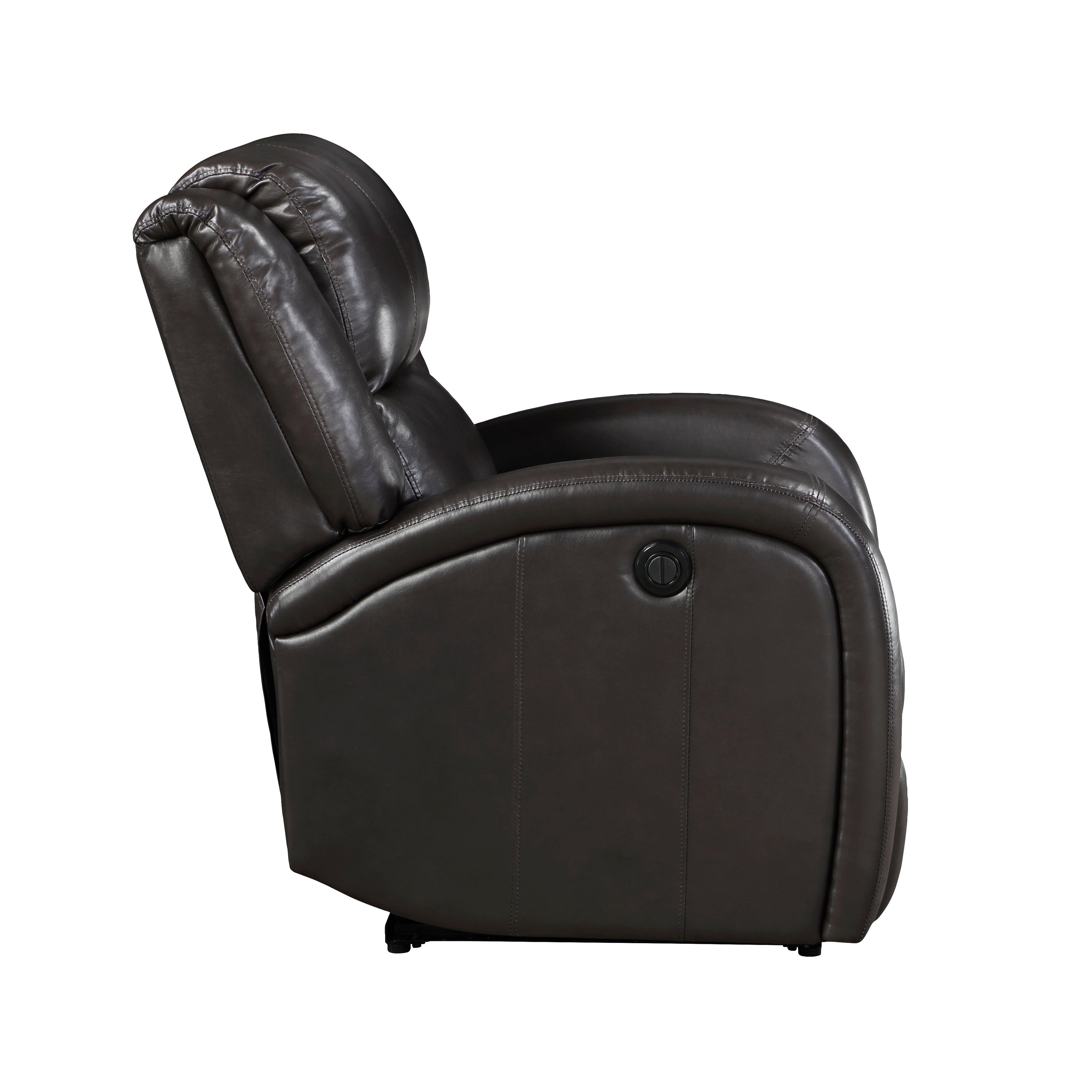 Foxcroft Brown Faux Leather Power Reclining Chair - 9316PUBR-1PW - Bien Home Furniture & Electronics