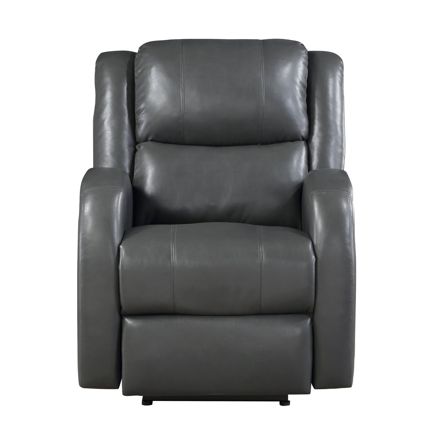 Foxcroft Gray Faux Leather Power Reclining Chair - 9316PUGY-1PW - Bien Home Furniture & Electronics