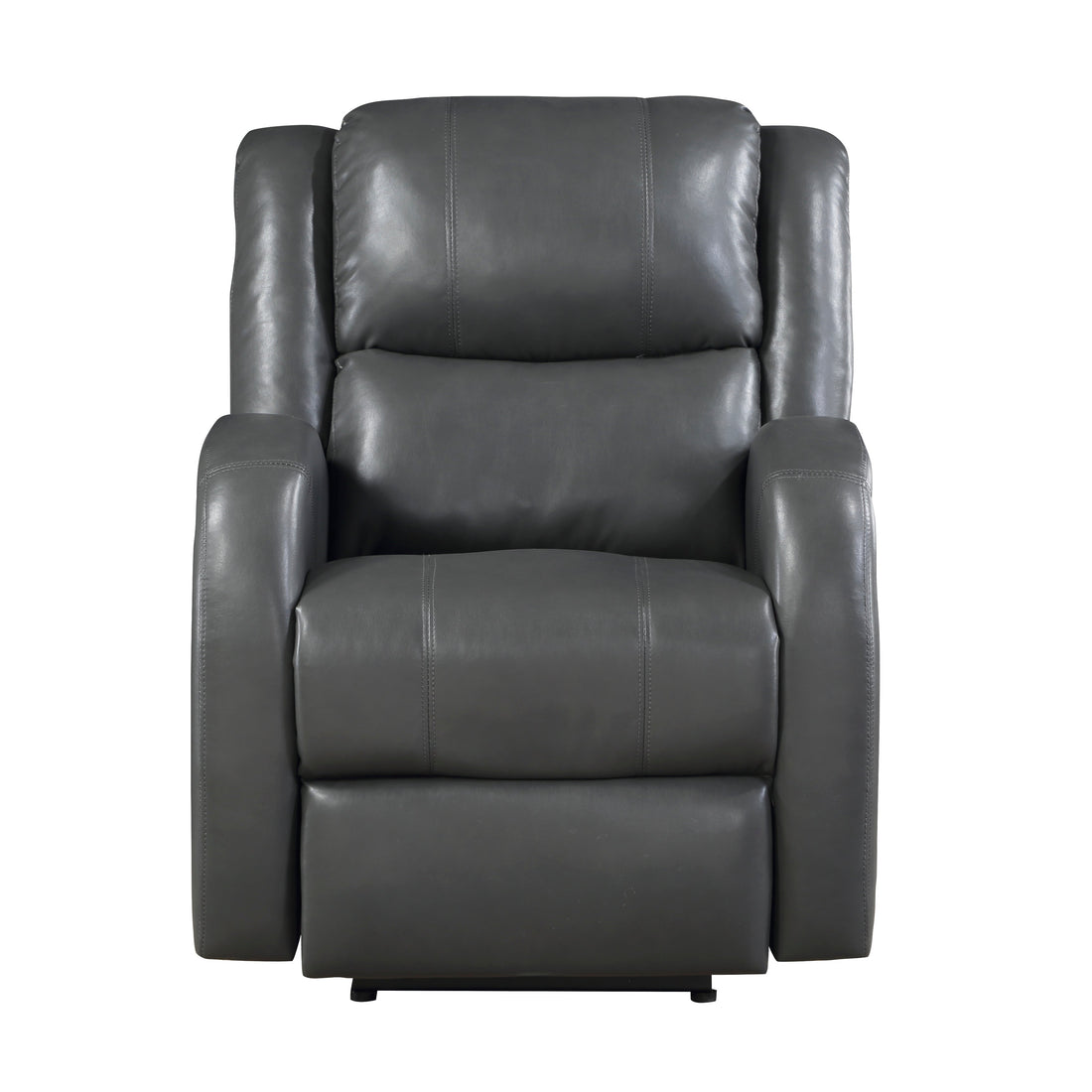 Foxcroft Gray Faux Leather Power Reclining Chair - 9316PUGY-1PW - Bien Home Furniture &amp; Electronics
