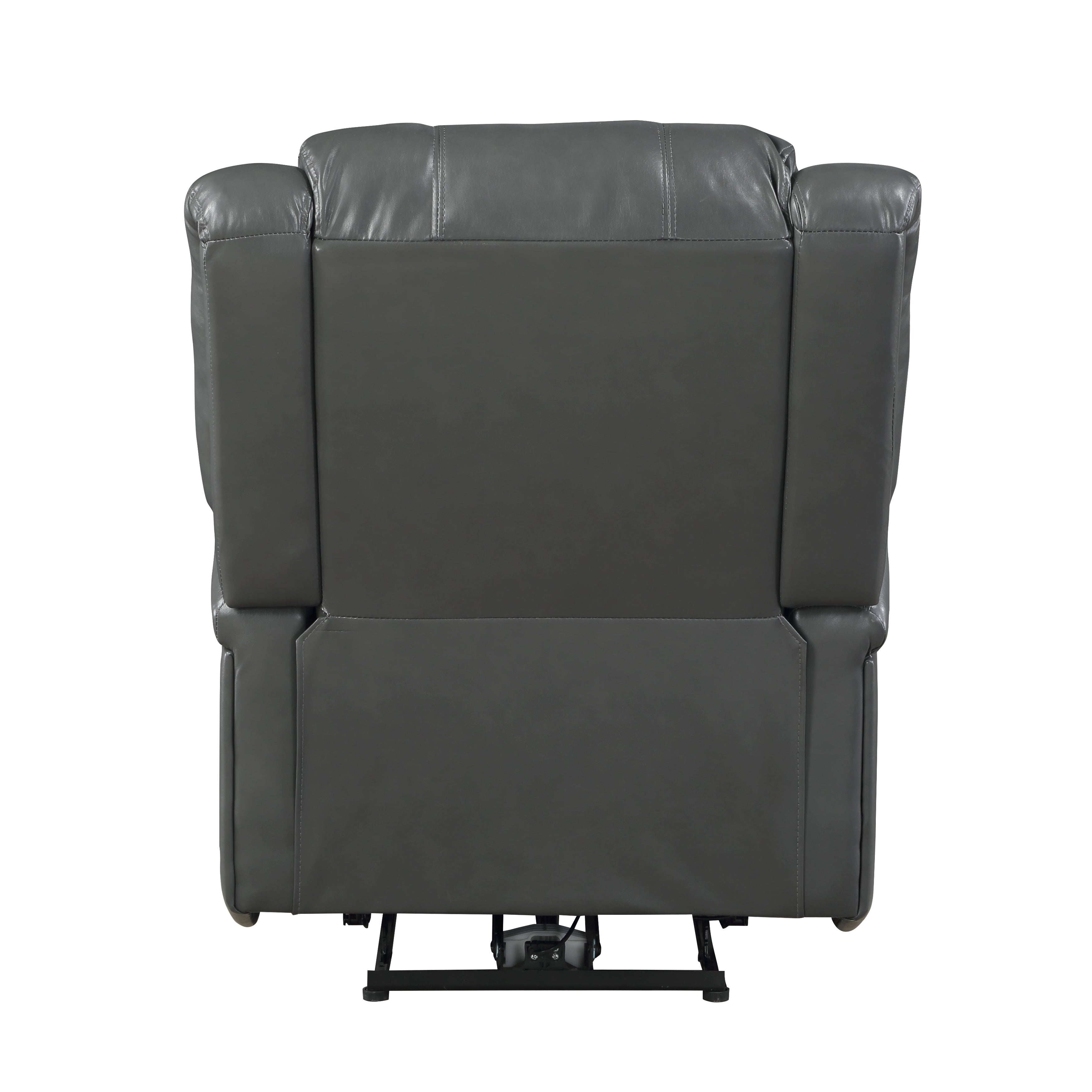 Foxcroft Gray Faux Leather Power Reclining Chair - 9316PUGY-1PW - Bien Home Furniture & Electronics