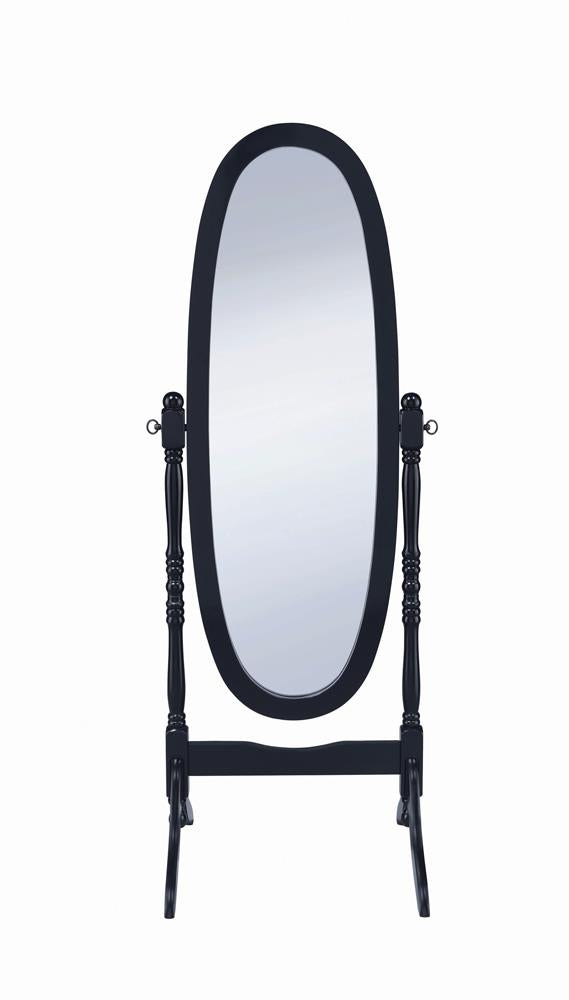 Foyet Black Oval Cheval Mirror - 950803 - Bien Home Furniture & Electronics