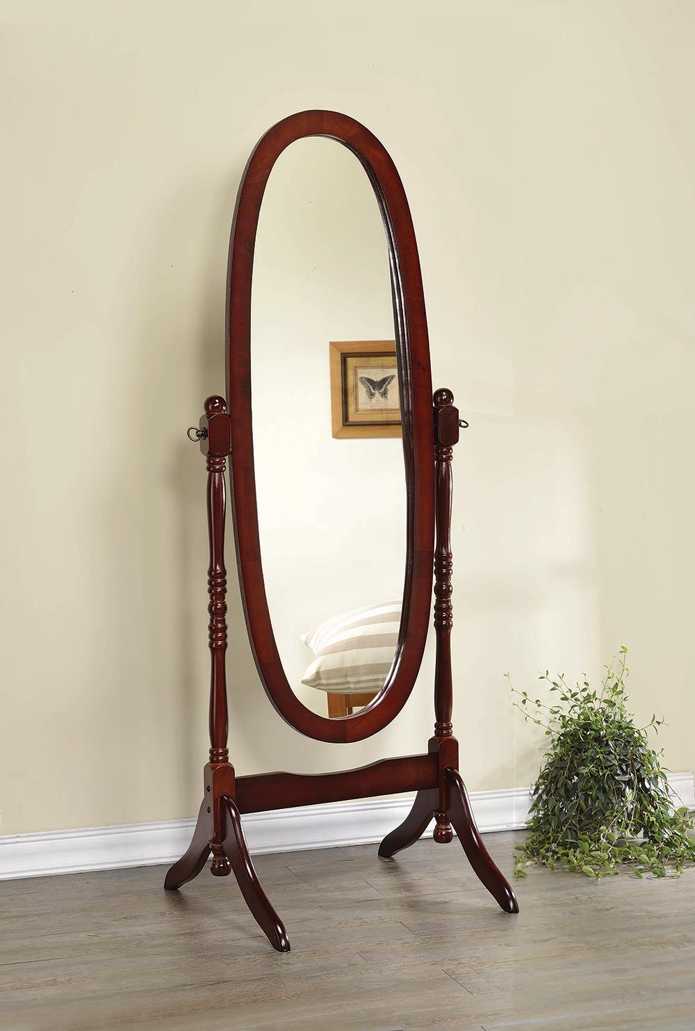 Foyet Merlot Oval Cheval Mirror - 3101 - Bien Home Furniture &amp; Electronics