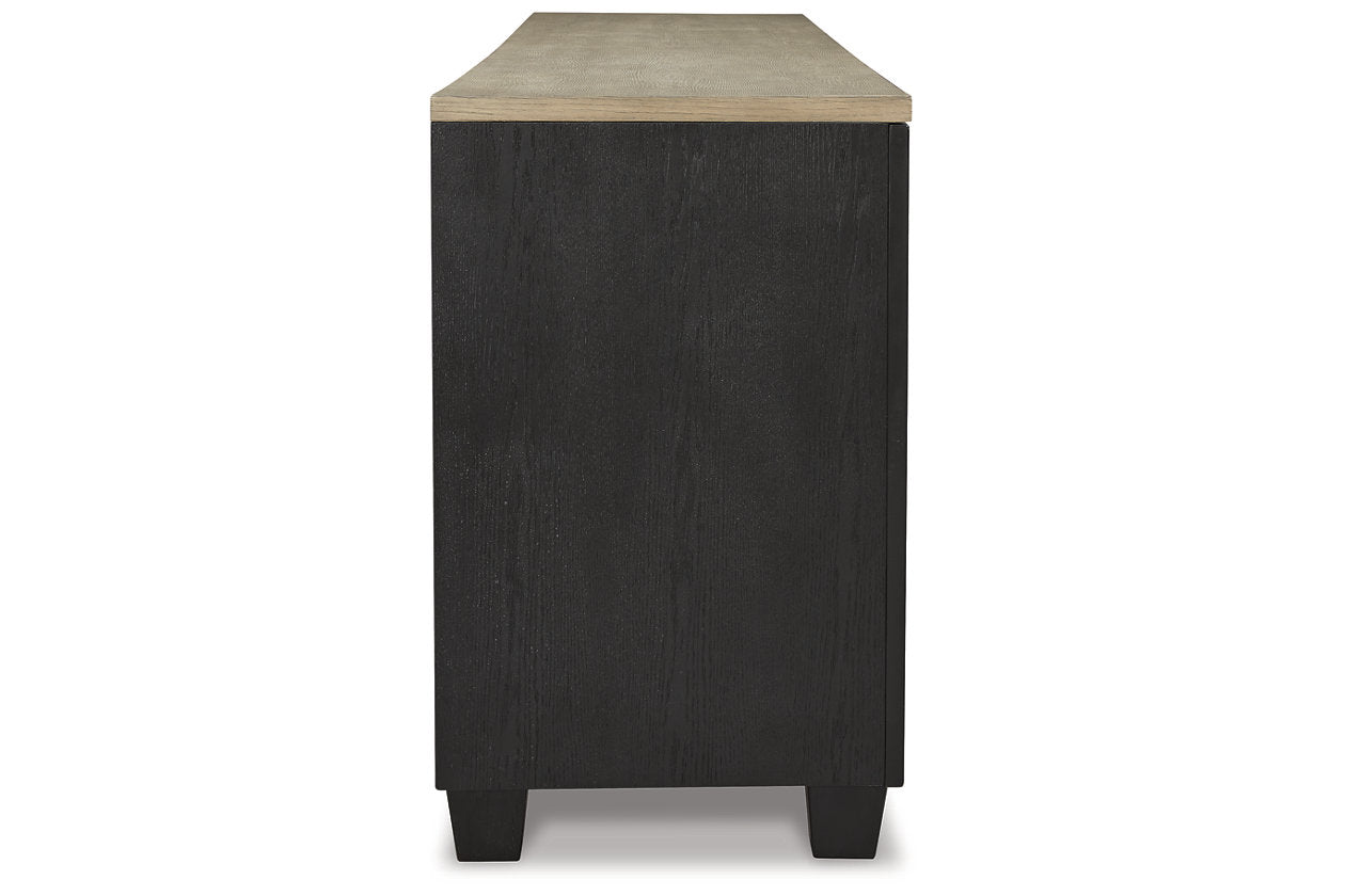 Foyland Black/Brown 83" TV Stand with Electric Fireplace - SET | W100-12 | W989-68 - Bien Home Furniture & Electronics