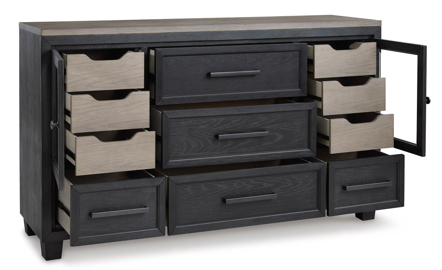 Foyland Black/Brown Footboard Storage Platform Bedroom Set - SET | B989-56S | B989-58 | B989-97 | B989-31 | B989-36 | B989-92 | B989-48 - Bien Home Furniture & Electronics