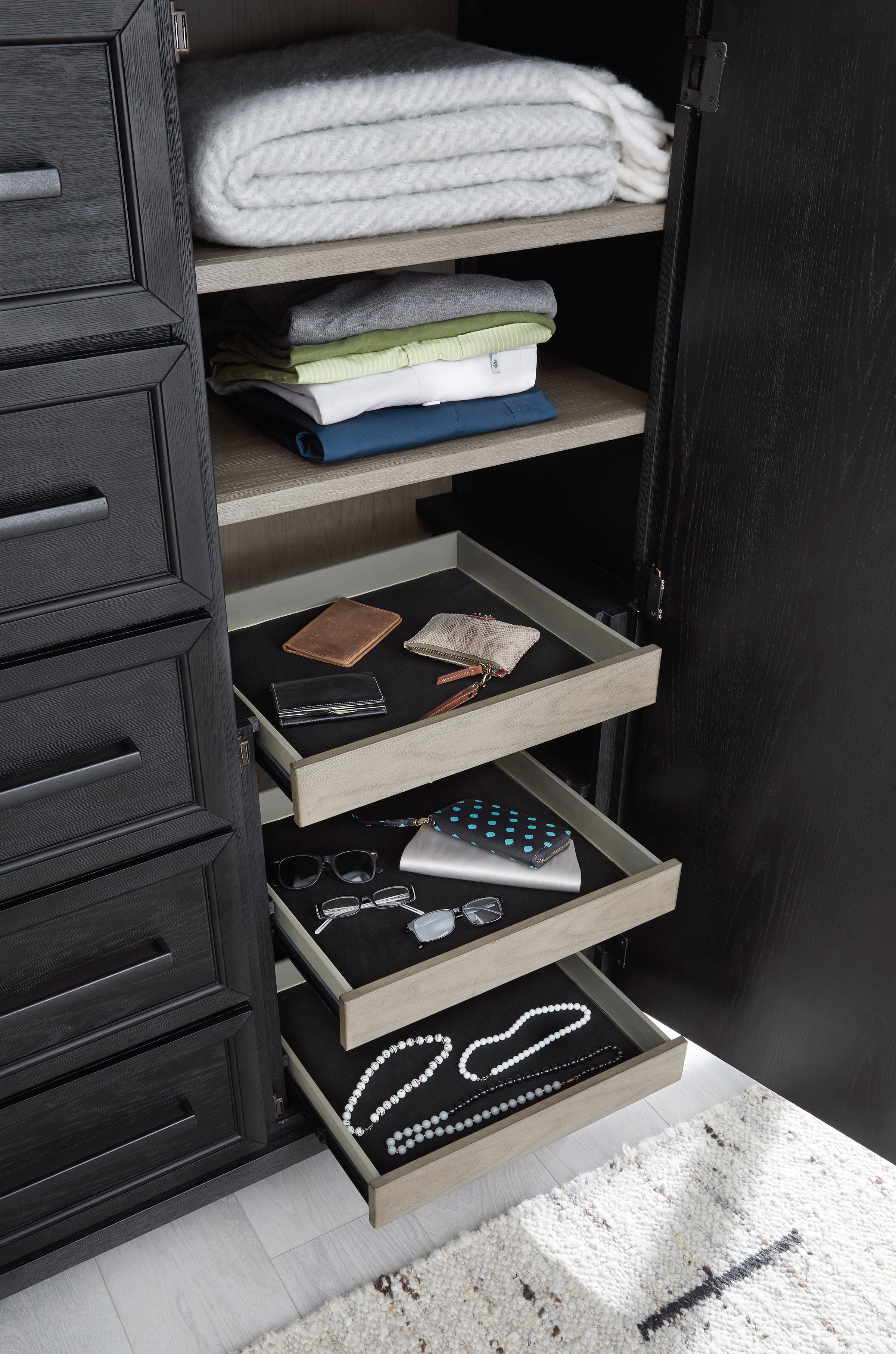 Foyland Black/Brown Footboard Storage Platform Bedroom Set - SET | B989-56S | B989-58 | B989-97 | B989-31 | B989-36 | B989-92 | B989-48 - Bien Home Furniture & Electronics