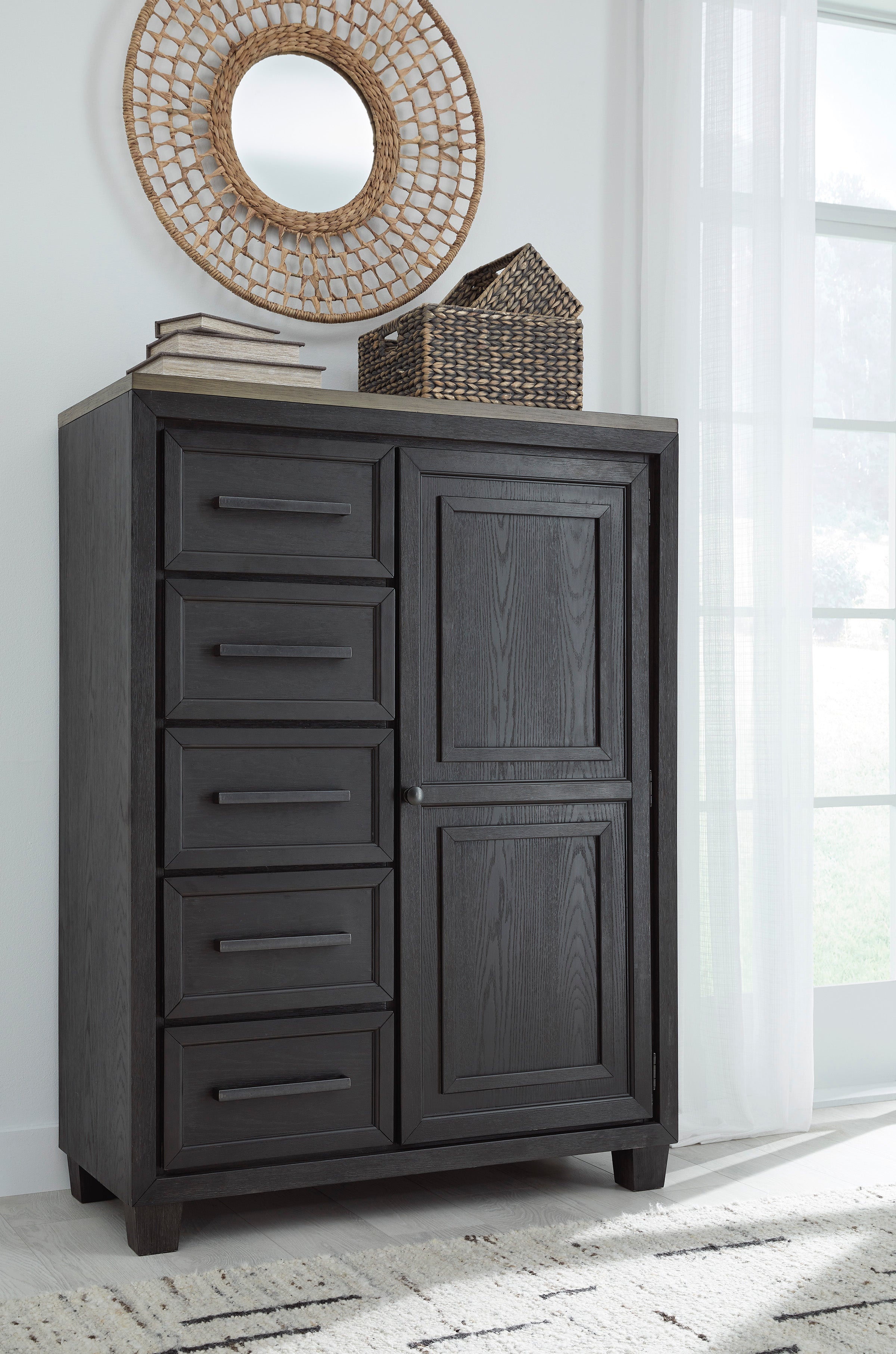 Foyland Black/Brown Footboard Storage Platform Bedroom Set - SET | B989-56S | B989-58 | B989-97 | B989-31 | B989-36 | B989-92 | B989-48 - Bien Home Furniture & Electronics