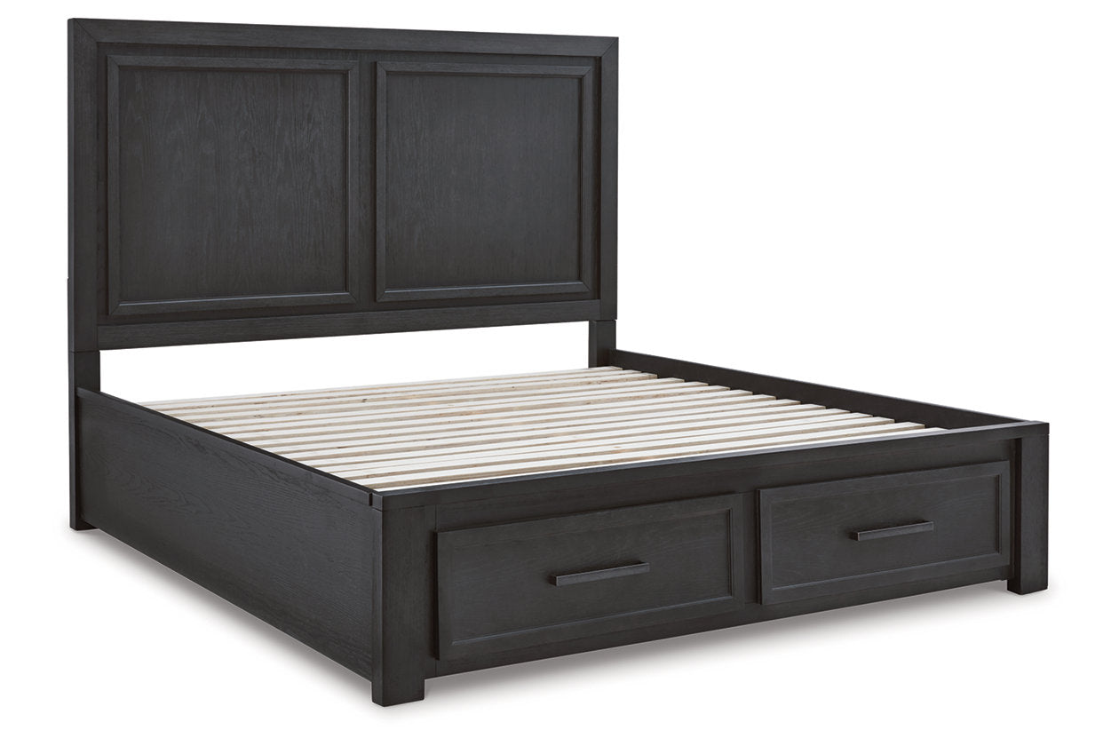 Foyland Black/Brown King Panel Storage Bed - SET | B989-56S | B989-58 | B989-97 - Bien Home Furniture & Electronics