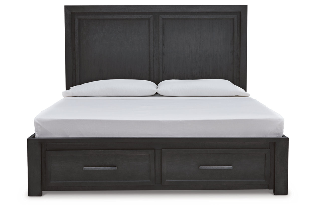 Foyland Black/Brown King Panel Storage Bed - SET | B989-56S | B989-58 | B989-97 - Bien Home Furniture & Electronics