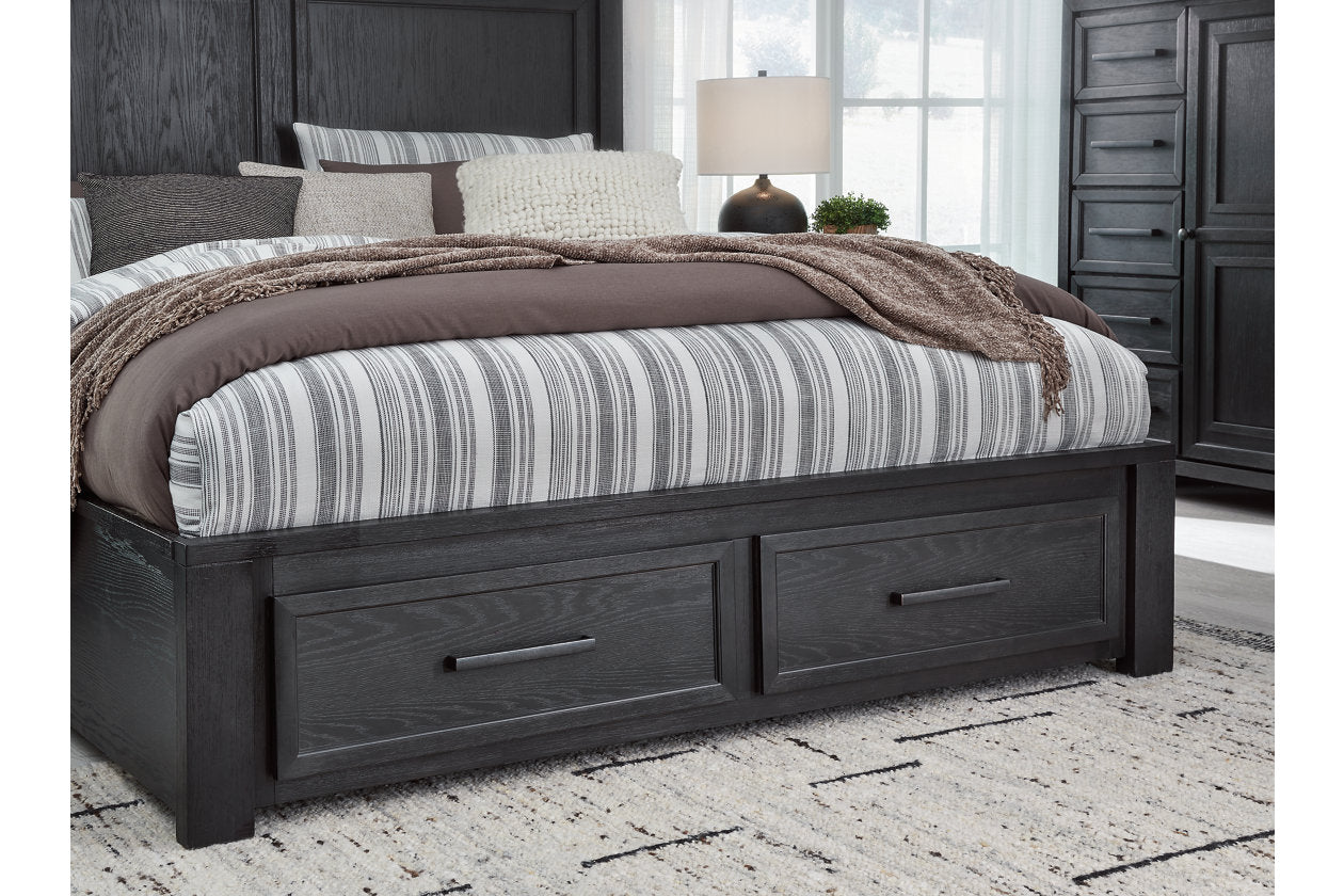 Foyland Black/Brown King Panel Storage Bed - SET | B989-56S | B989-58 | B989-97 - Bien Home Furniture & Electronics