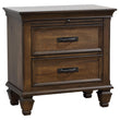 Franco 2-Drawer Nightstand with Pull Out Tray Burnished Oak - 200972 - Bien Home Furniture & Electronics