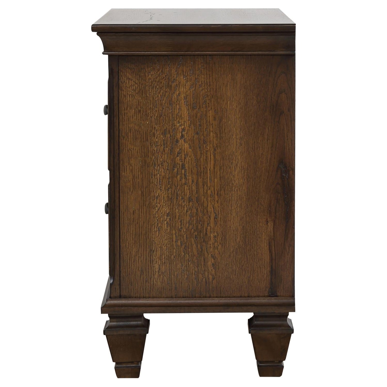 Franco 2-Drawer Nightstand with Pull Out Tray Burnished Oak - 200972 - Bien Home Furniture &amp; Electronics