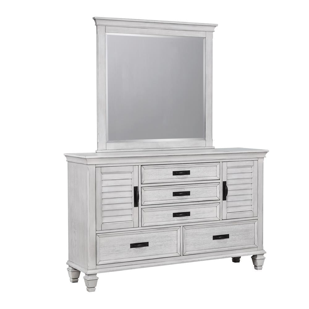Franco Antique White 5-Drawer Dresser - 205333 - Bien Home Furniture & Electronics