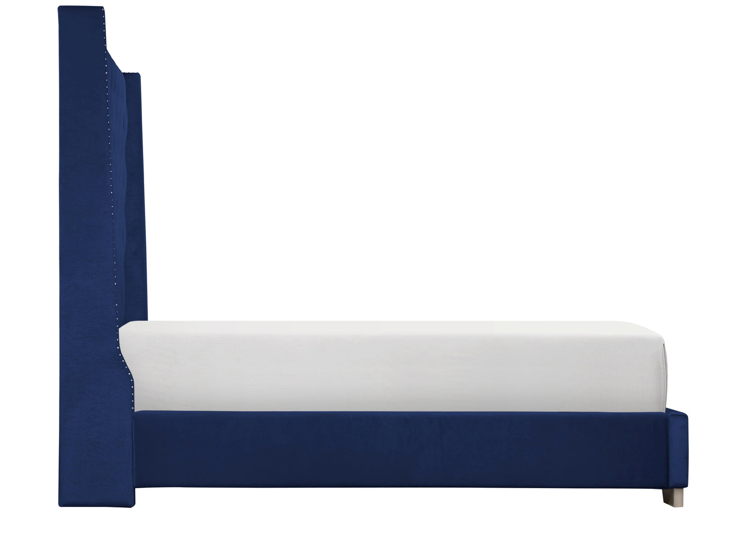 Franco Blue Velvet King Upholstered Bed - SET | SH228KBLU-1 | SH228KBLU-3 - Bien Home Furniture & Electronics
