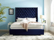 Franco Blue Velvet Queen Upholstered Bed - SET | SH228BLU-1 | SH228BLU-3 - Bien Home Furniture & Electronics