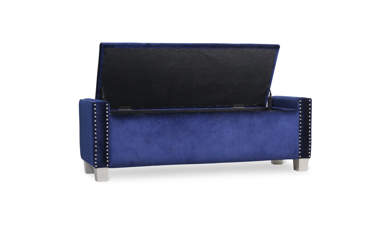 Franco Blue Velvet Storage Bench - SH228BLU-BH - Bien Home Furniture & Electronics