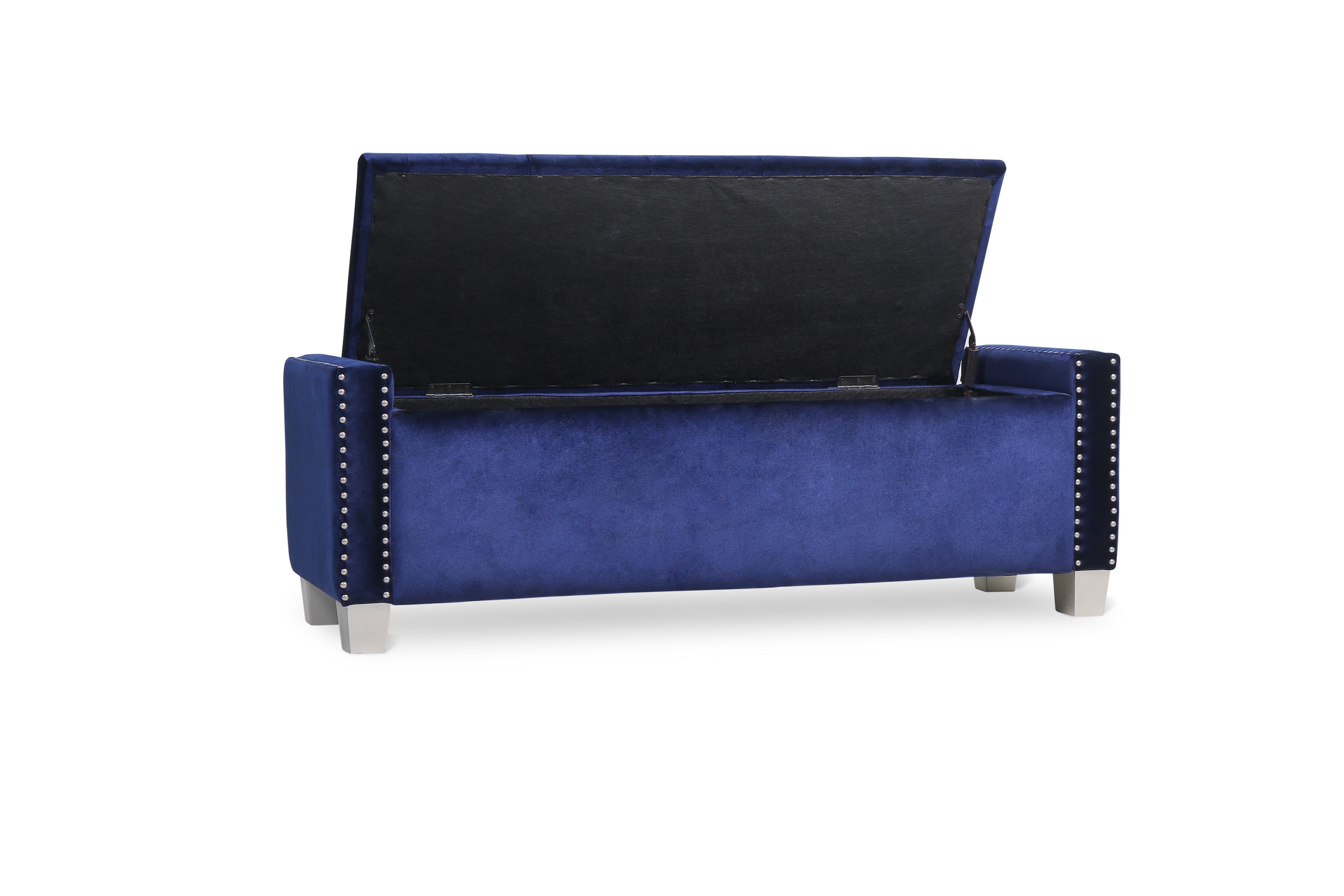 Franco Blue Velvet Storage Bench - SH228BLU-BH - Bien Home Furniture &amp; Electronics